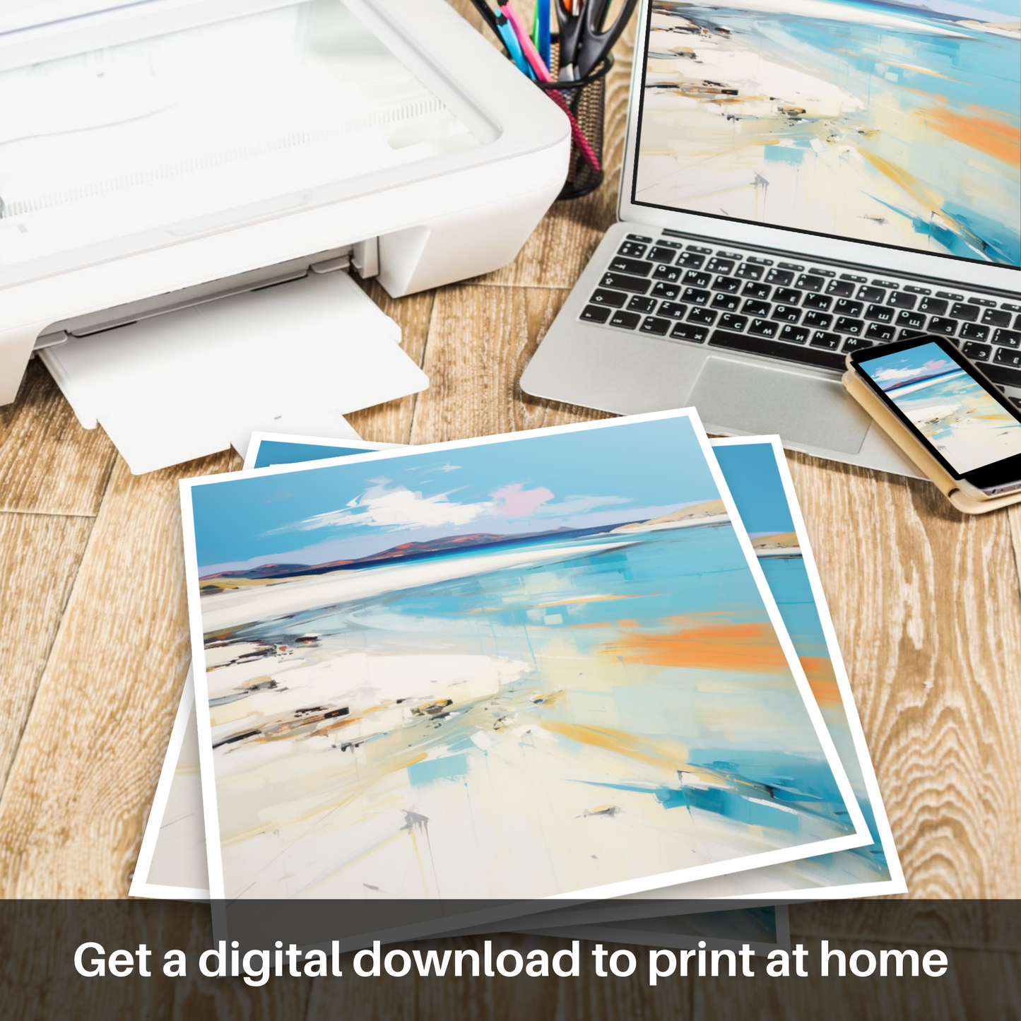 Downloadable and printable picture of Luskentyre Beach, Isle of Harris