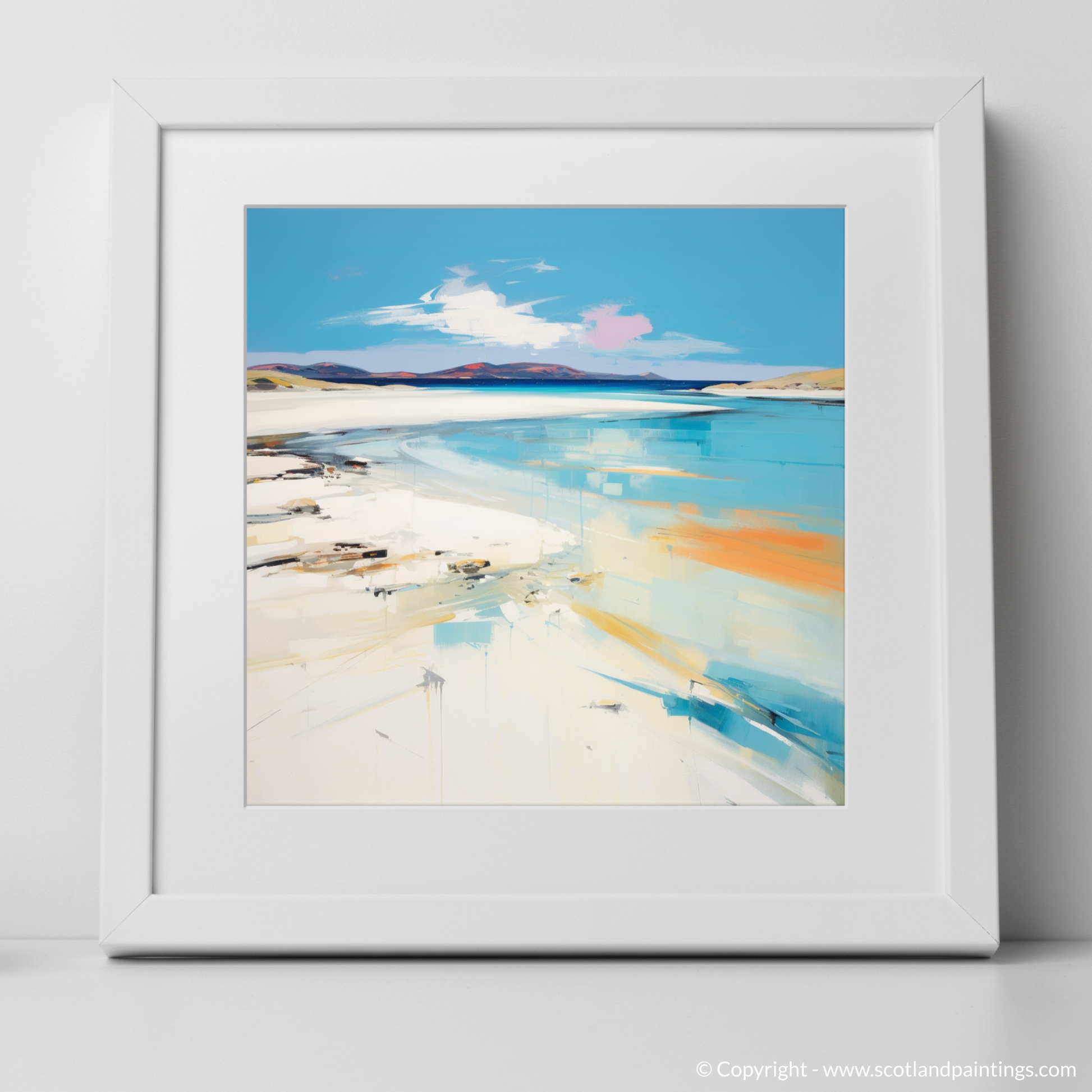 Art Print of Luskentyre Beach, Isle of Harris with a white frame