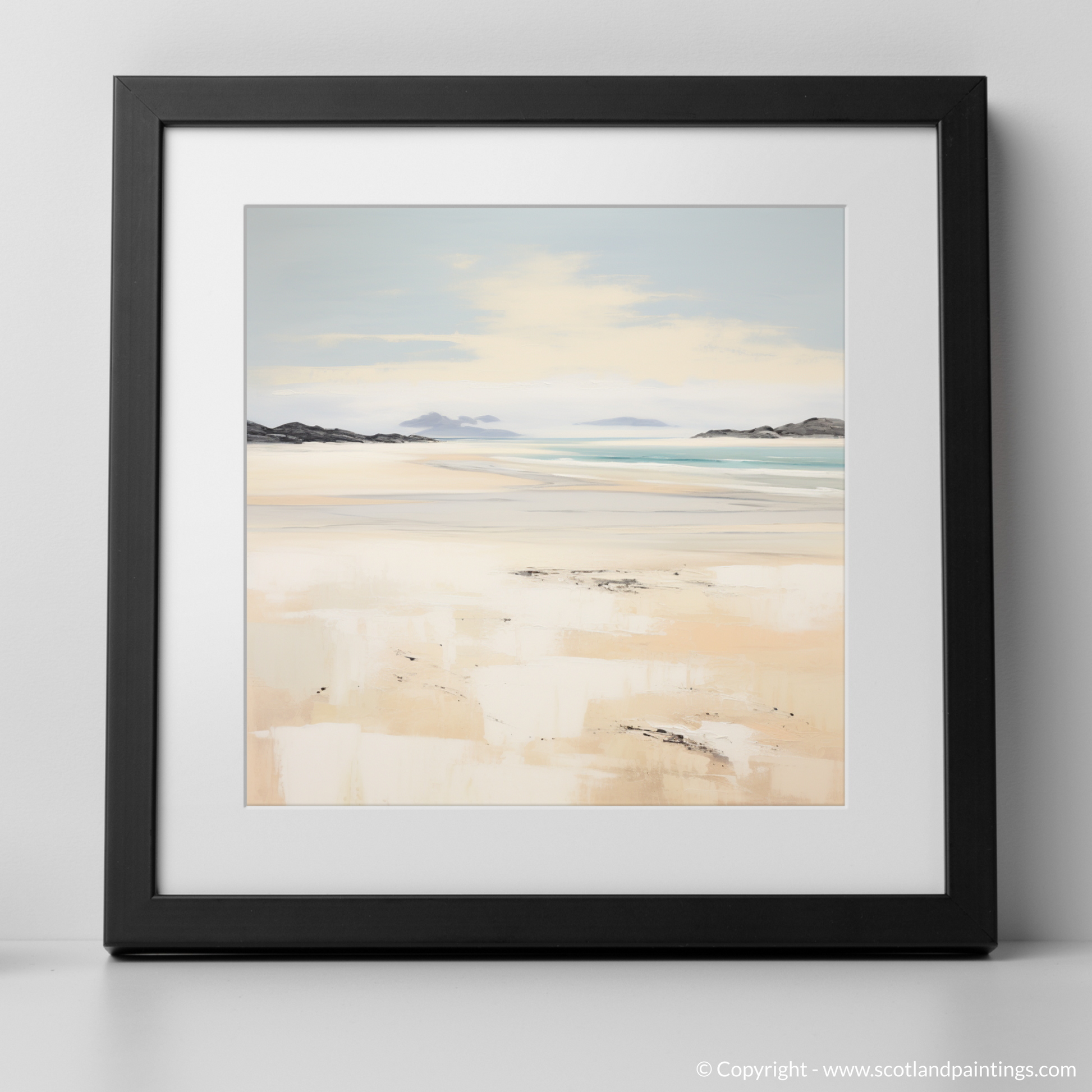 Art Print of Camusdarach Beach, Arisaig with a black frame