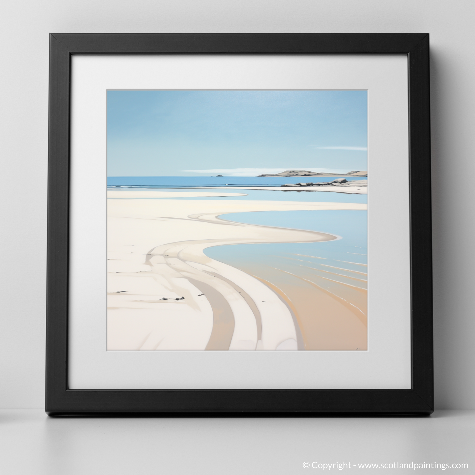 Art Print of Camusdarach Beach, Arisaig with a black frame