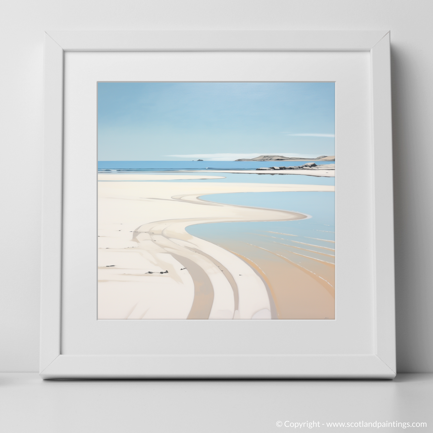 Art Print of Camusdarach Beach, Arisaig with a white frame