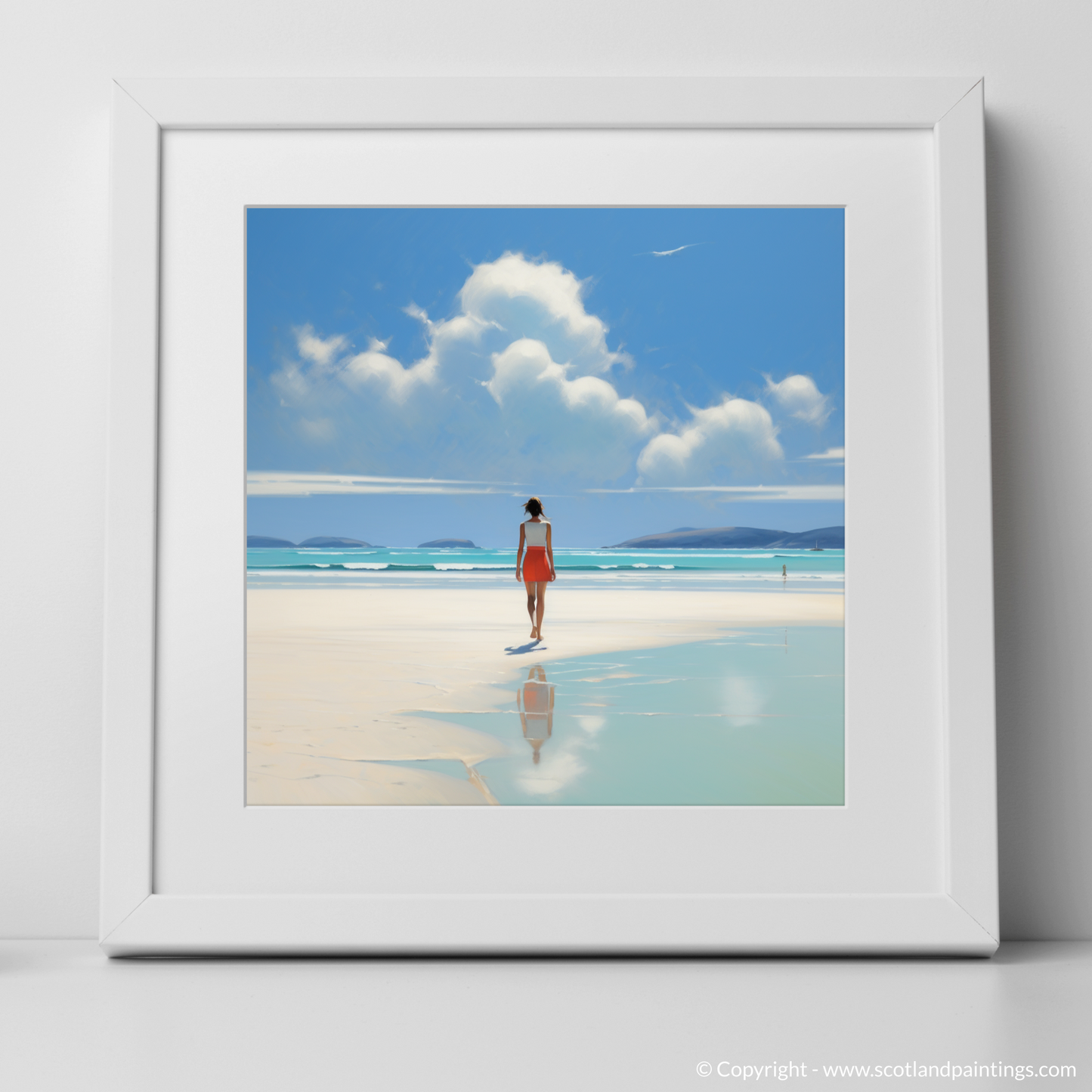 Art Print of Luskentyre Beach, Isle of Harris with a white frame