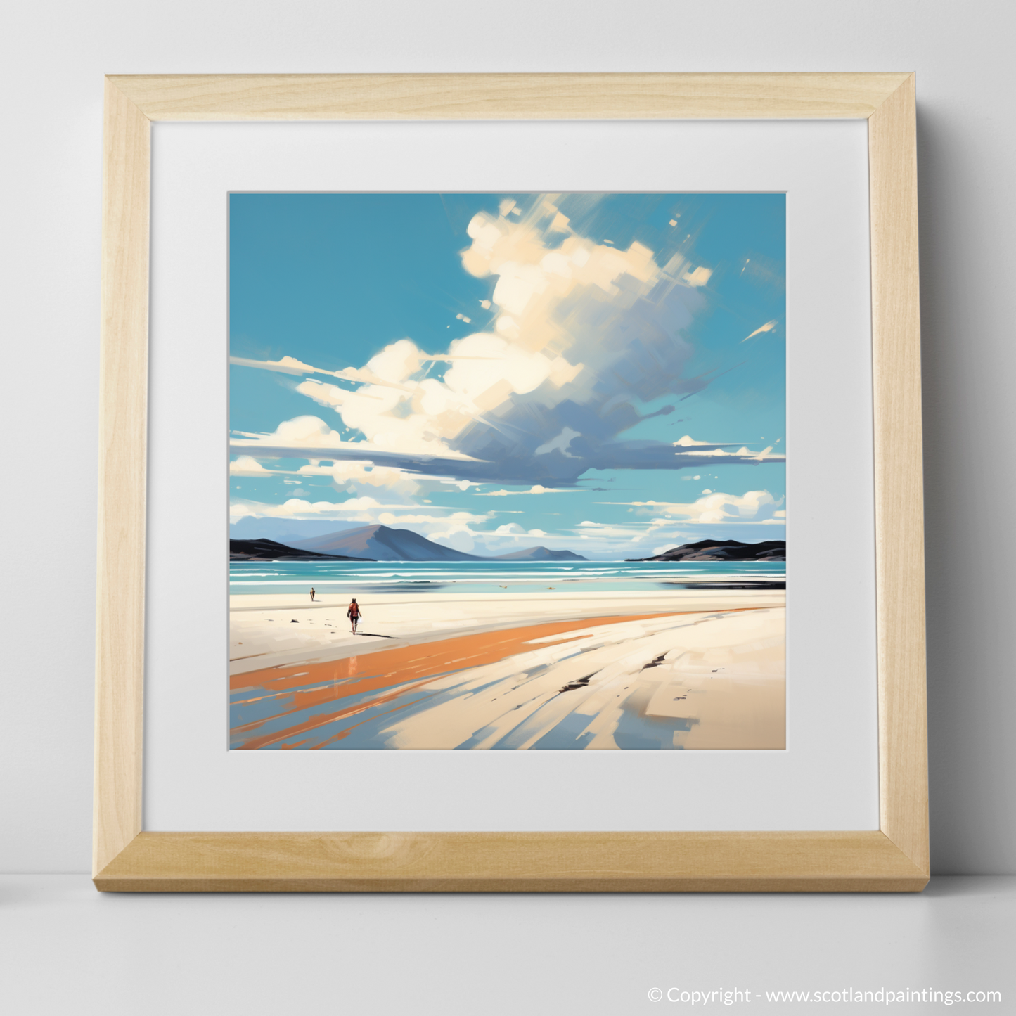 Art Print of Luskentyre Beach, Isle of Harris with a natural frame