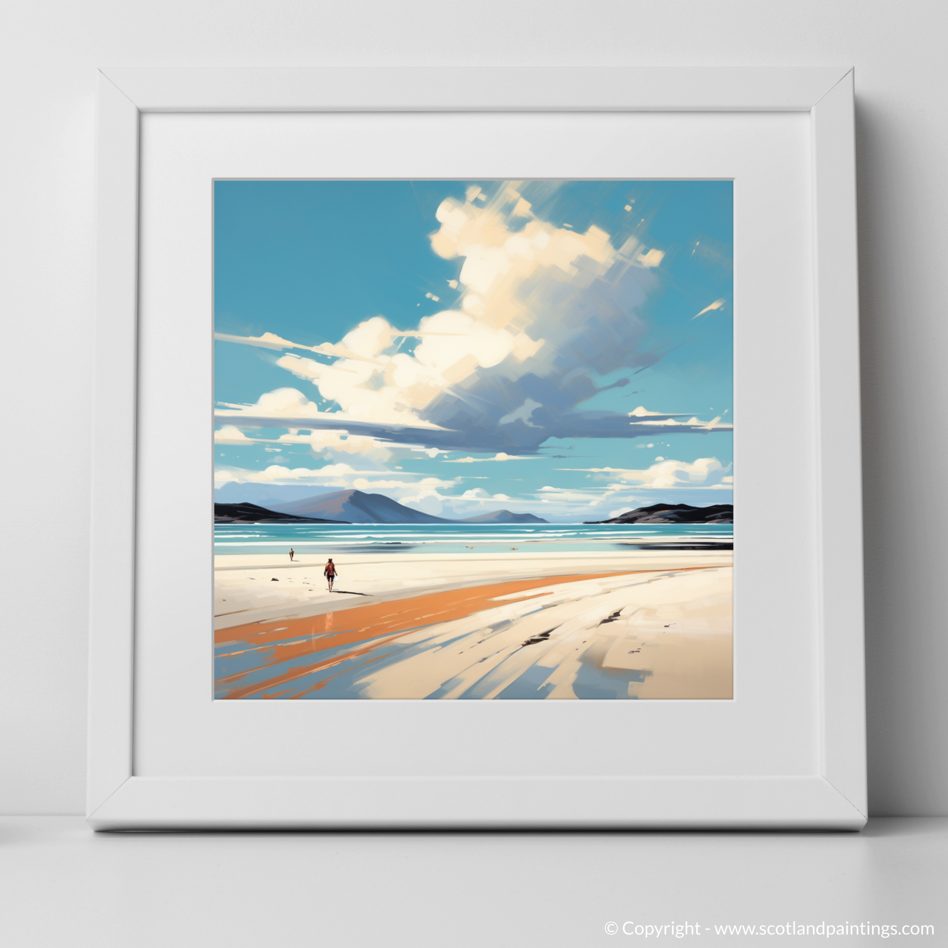 Art Print of Luskentyre Beach, Isle of Harris with a white frame