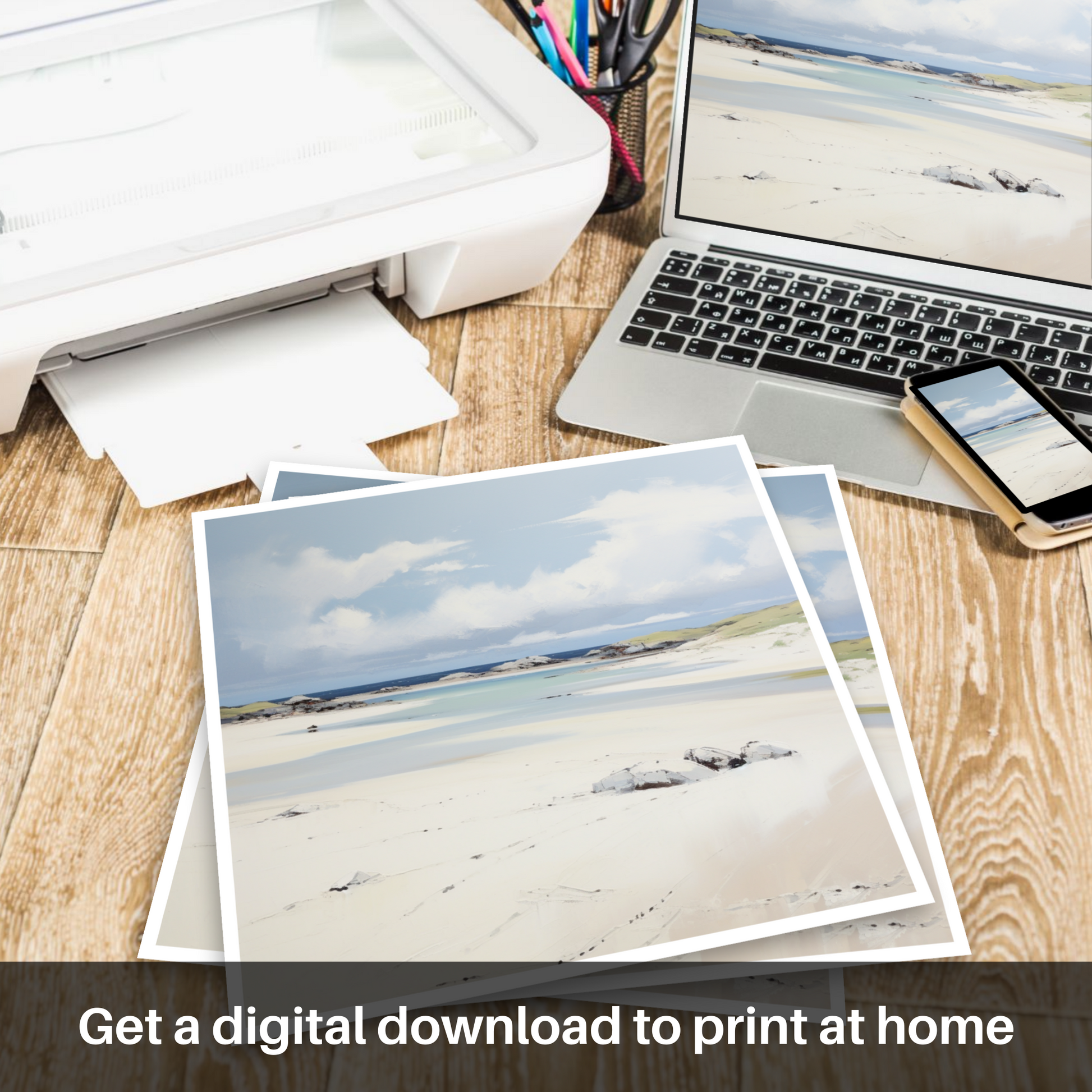 Downloadable and printable picture of Camusdarach Beach, Arisaig