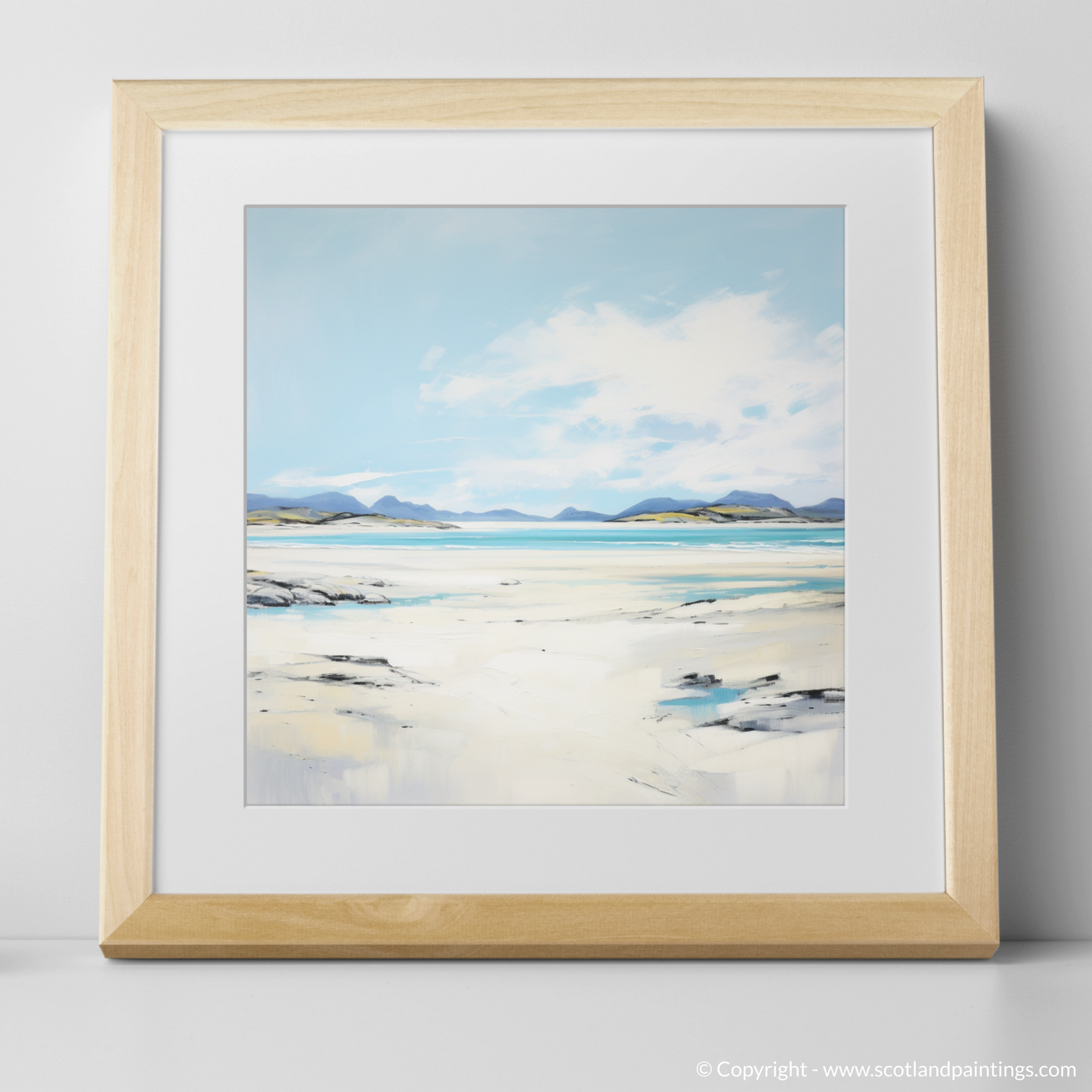 Art Print of Camusdarach Beach, Arisaig with a natural frame