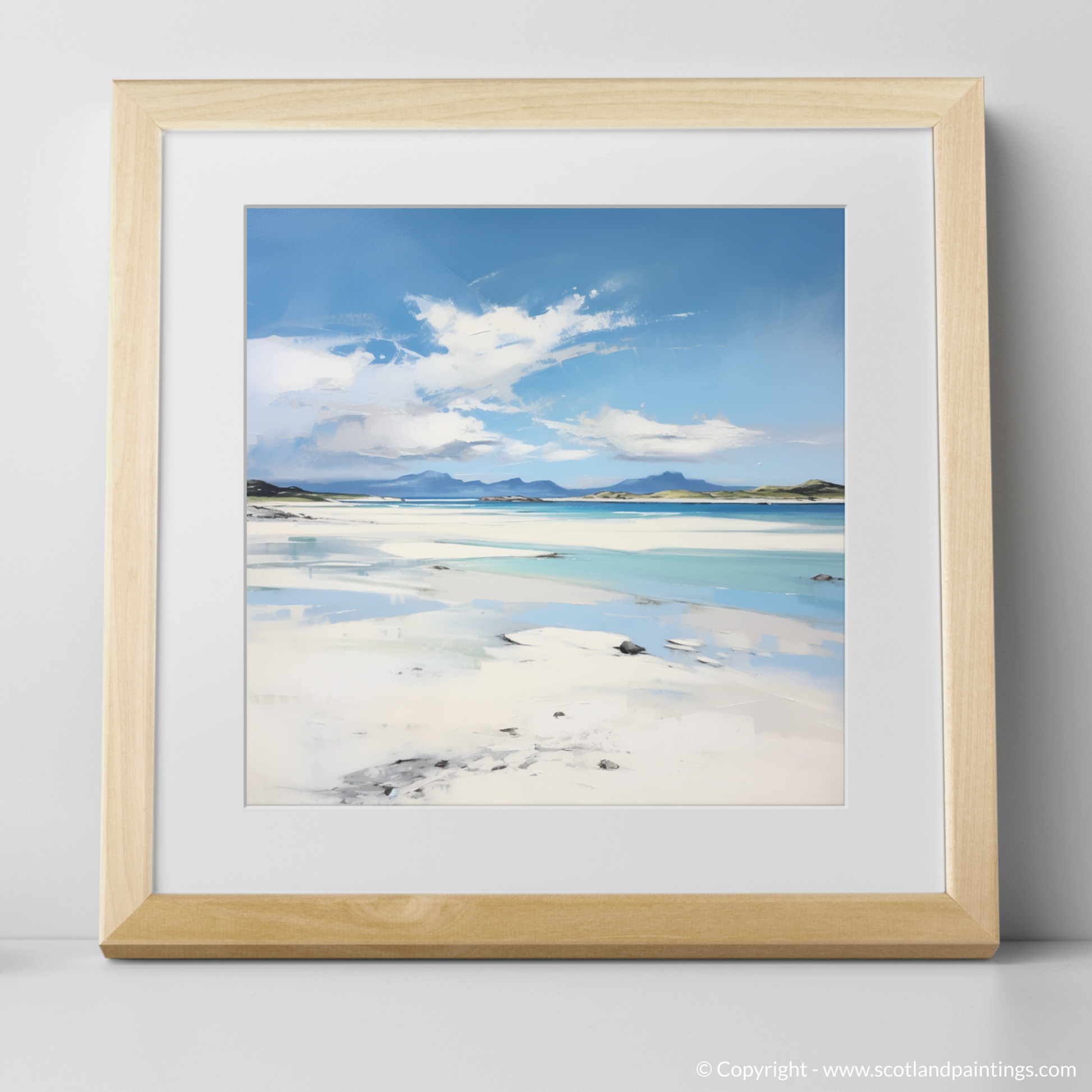 Art Print of Camusdarach Beach, Arisaig with a natural frame