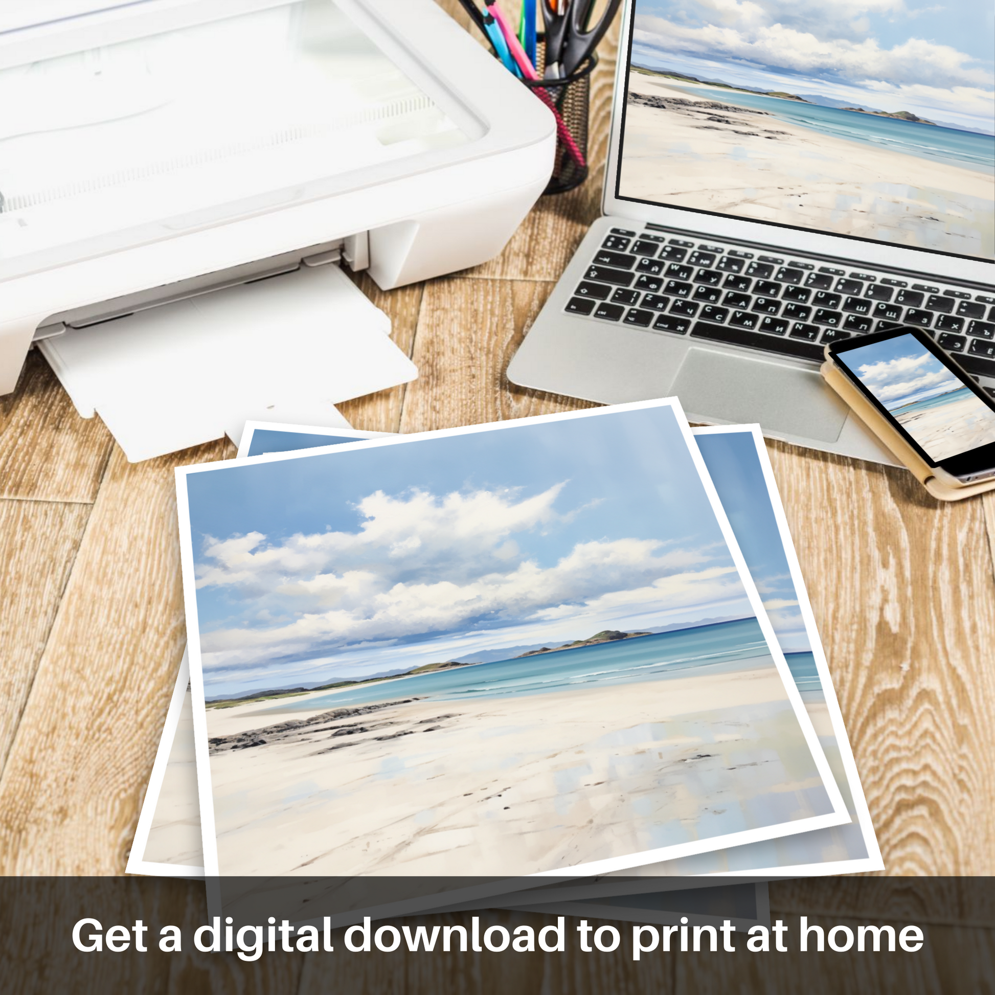 Downloadable and printable picture of Camusdarach Beach, Arisaig