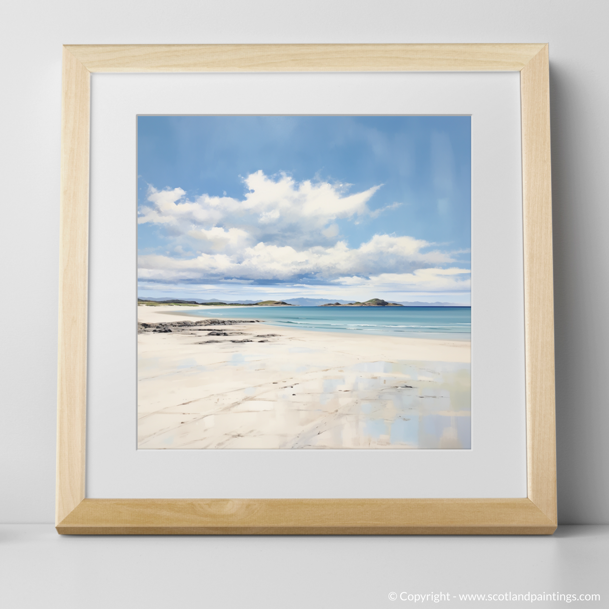 Art Print of Camusdarach Beach, Arisaig with a natural frame