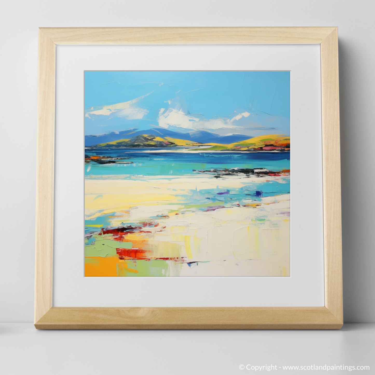 Art Print of Luskentyre Beach, Isle of Harris with a natural frame