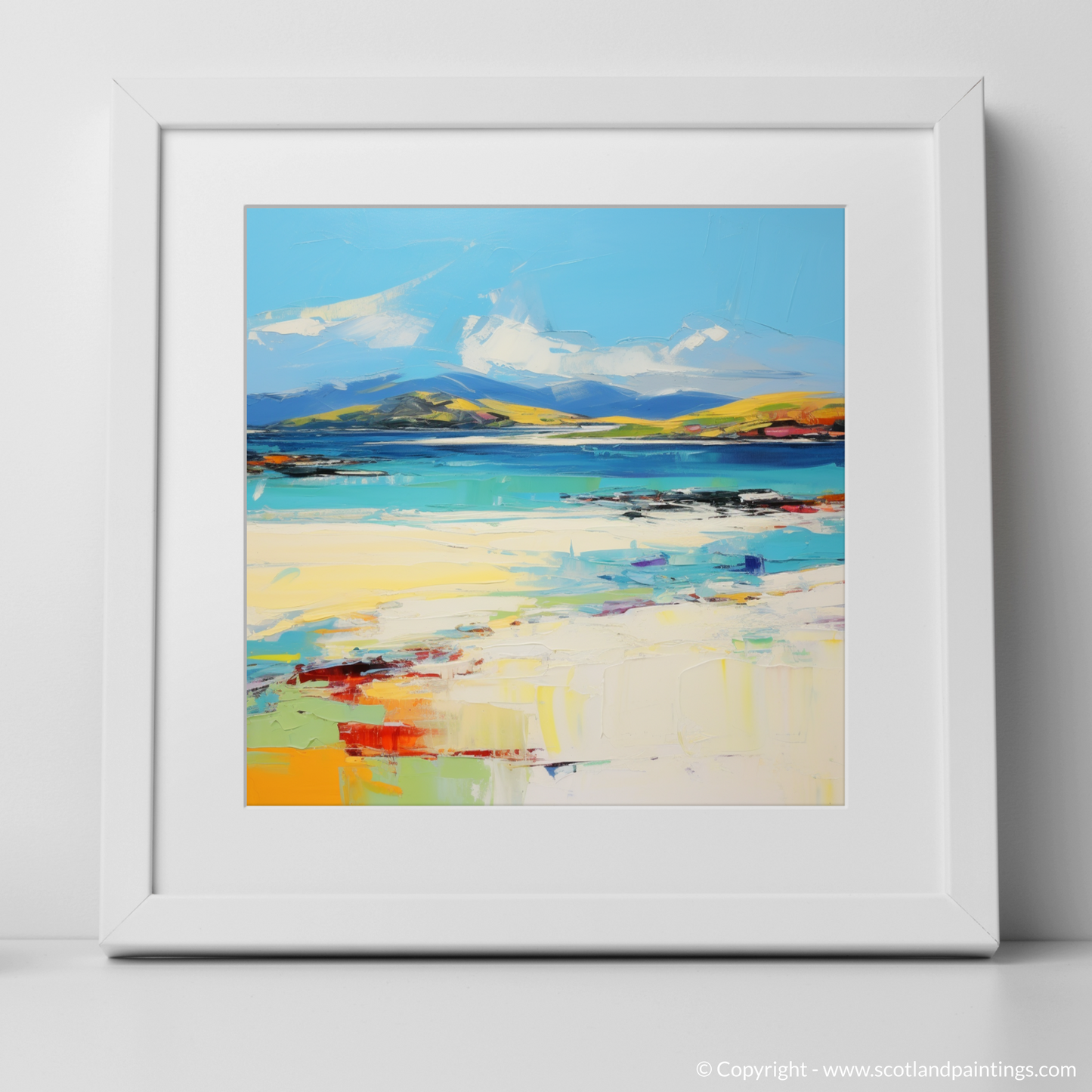 Art Print of Luskentyre Beach, Isle of Harris with a white frame