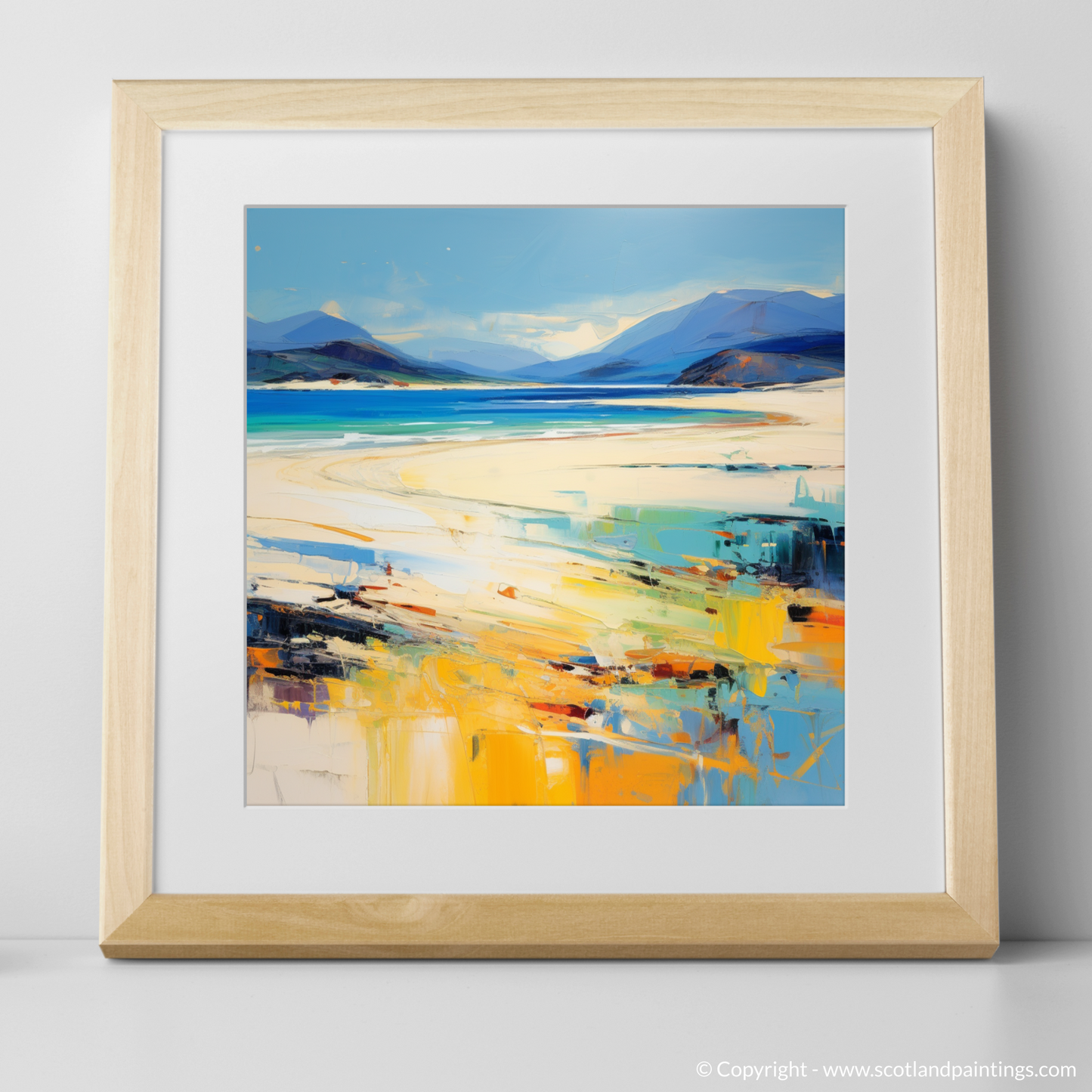 Art Print of Luskentyre Beach, Isle of Harris with a natural frame