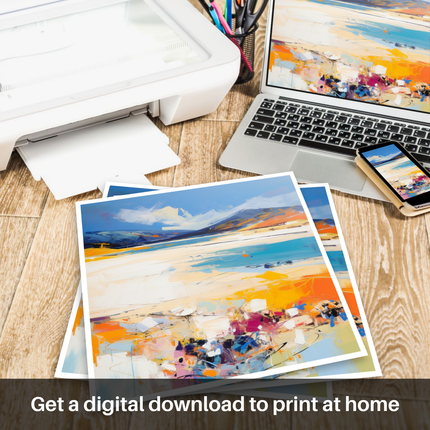 Downloadable and printable picture of Luskentyre Beach, Isle of Harris