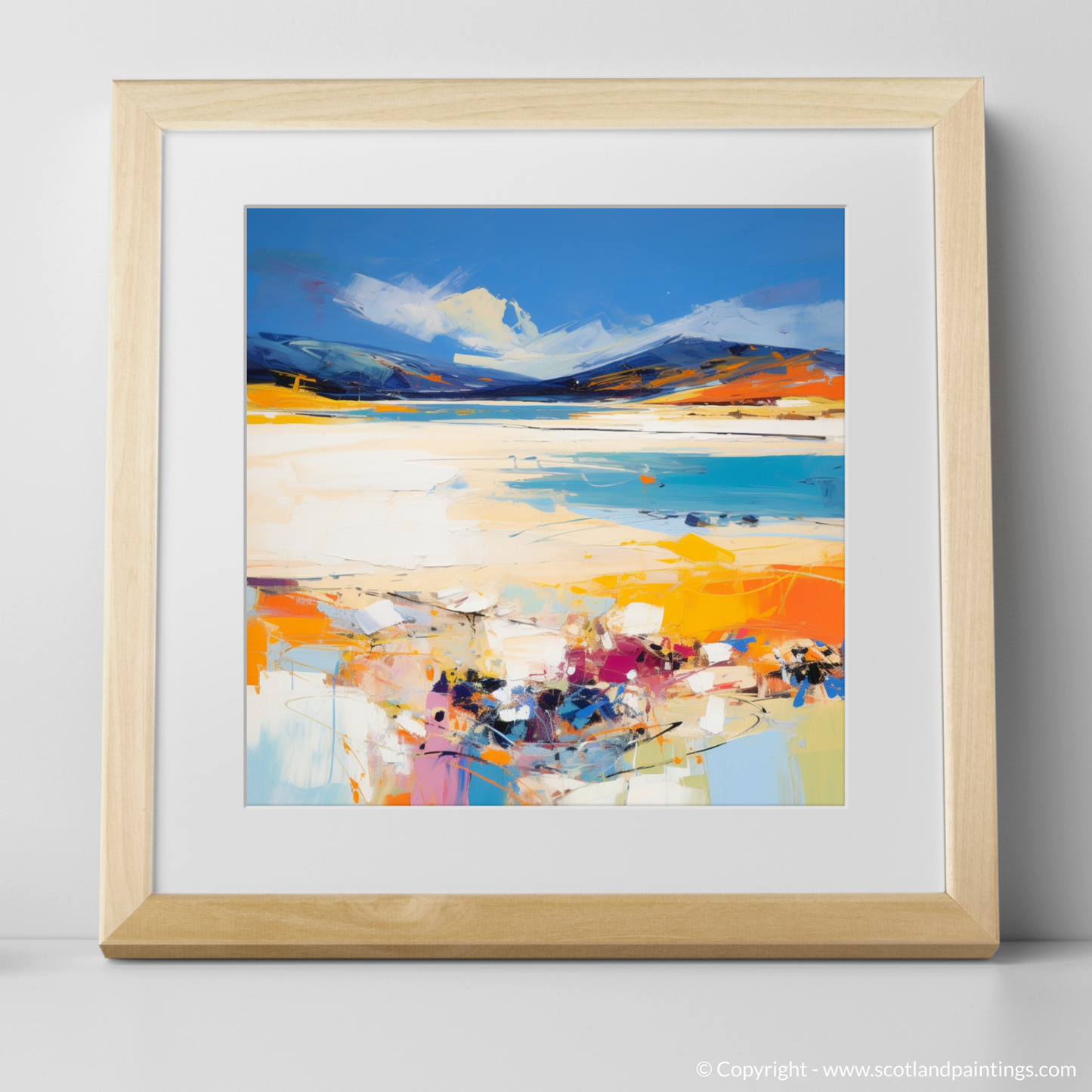 Art Print of Luskentyre Beach, Isle of Harris with a natural frame