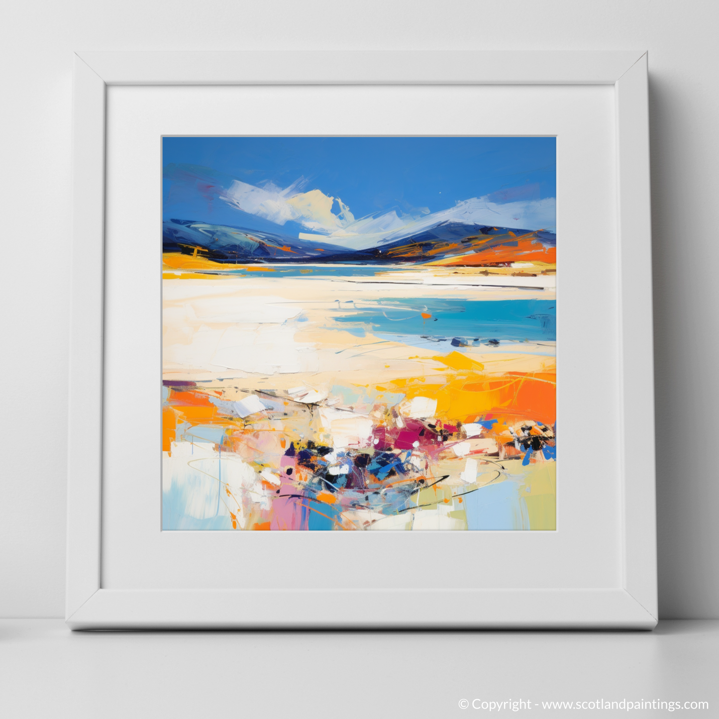 Art Print of Luskentyre Beach, Isle of Harris with a white frame