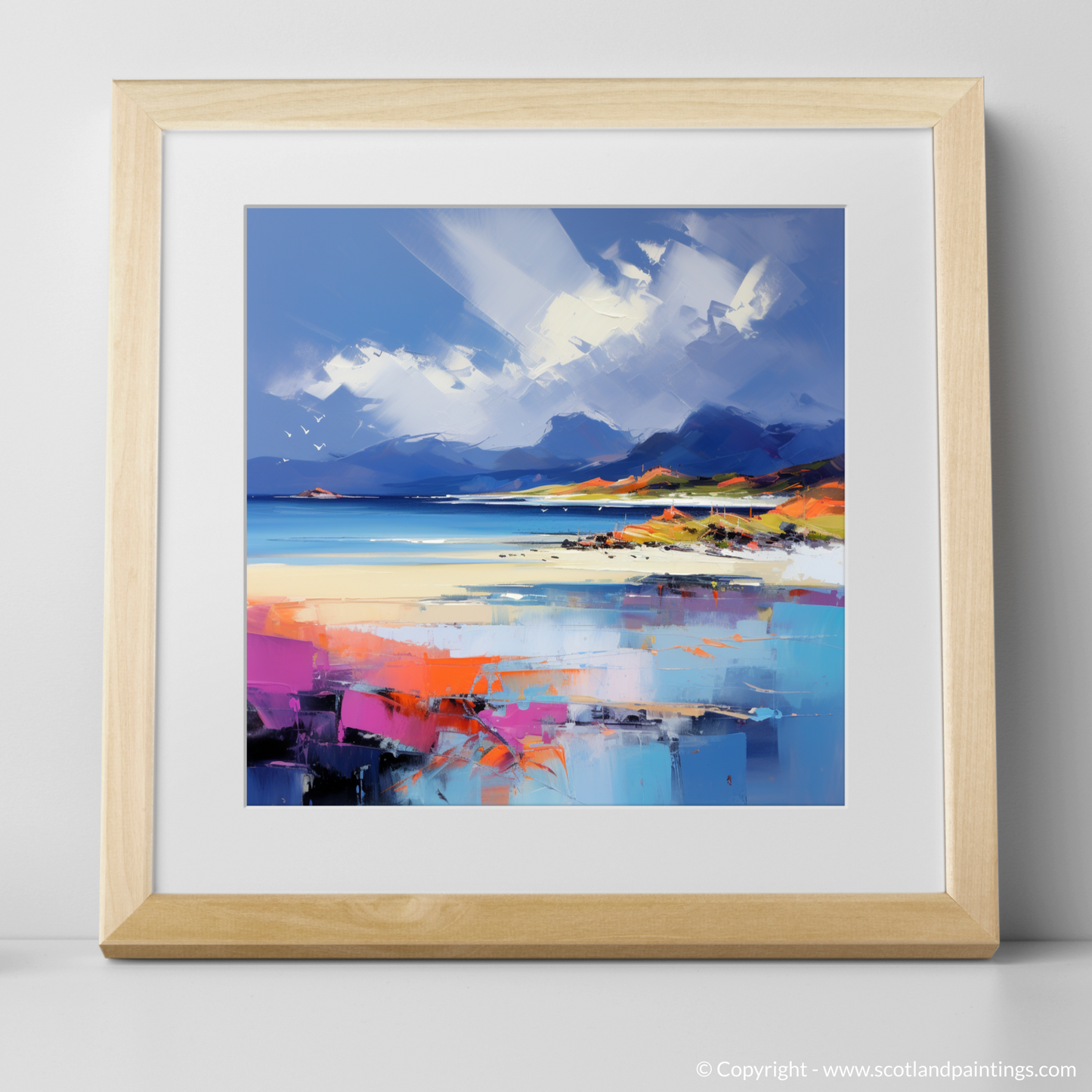 Art Print of Camusdarach Beach, Arisaig with a natural frame