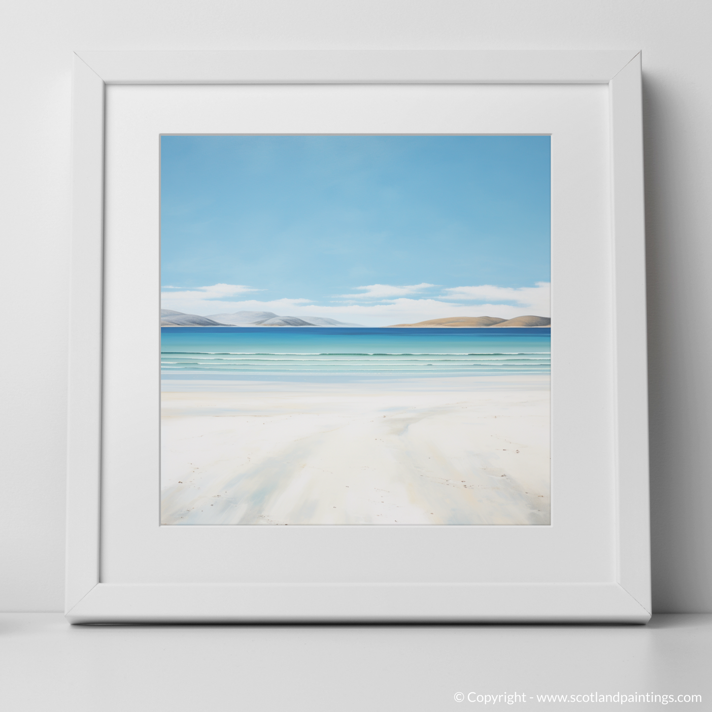 Art Print of Luskentyre Beach, Isle of Harris with a white frame