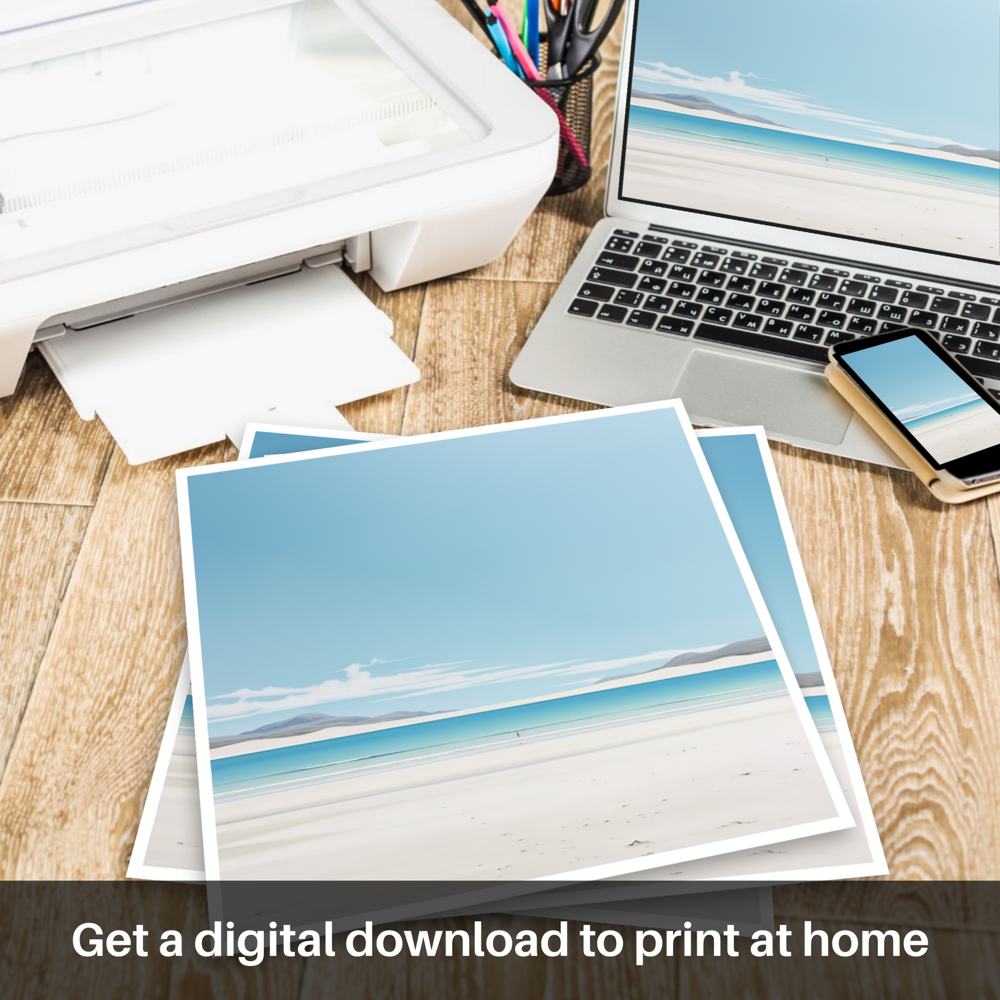 Downloadable and printable picture of Luskentyre Beach, Isle of Harris