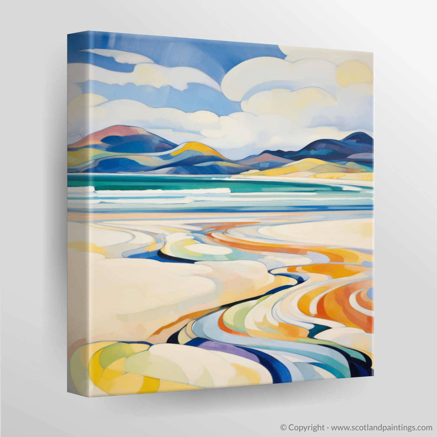 Painting and Art Print of Luskentyre Beach, Isle of Harris. Luskentyre Beach Reverie: An Abstract Ode to Scottish Coastal Splendour.