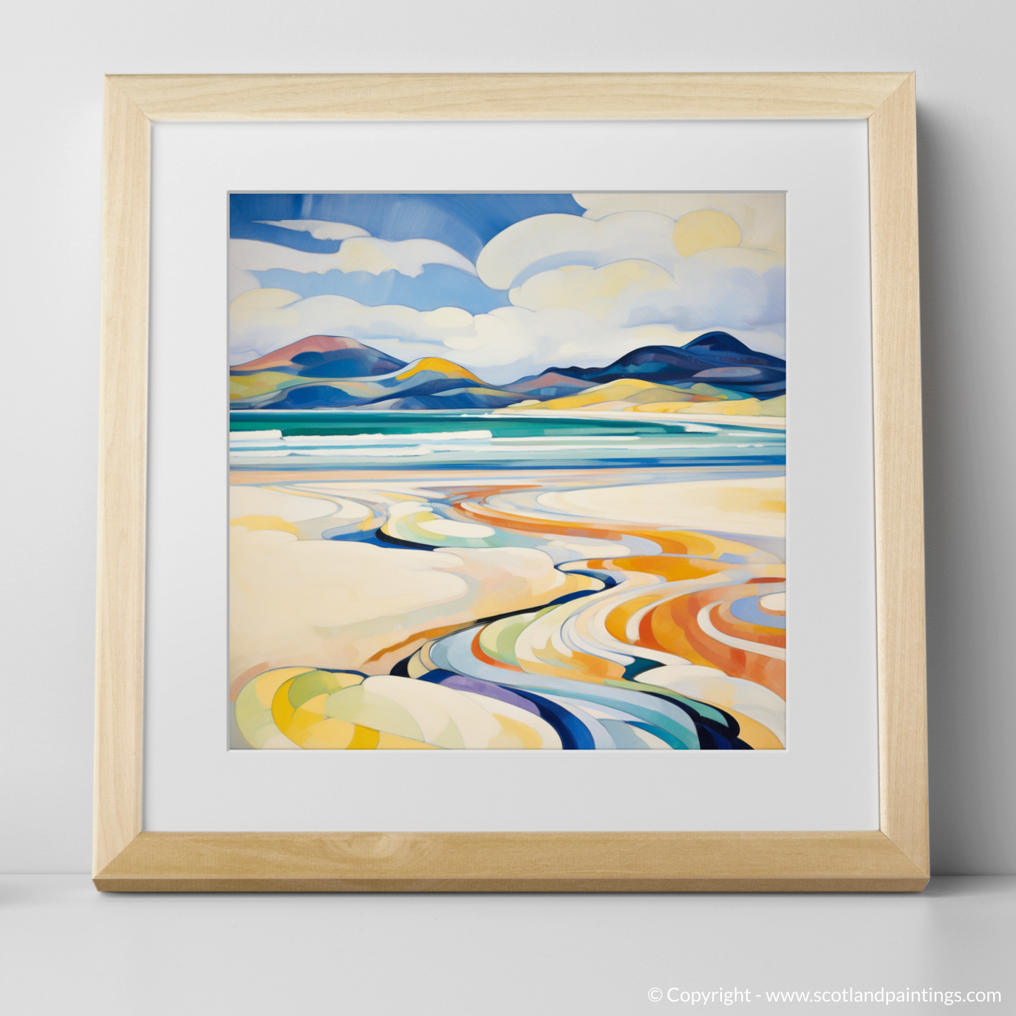 Painting and Art Print of Luskentyre Beach, Isle of Harris. Luskentyre Beach Reverie: An Abstract Ode to Scottish Coastal Splendour.