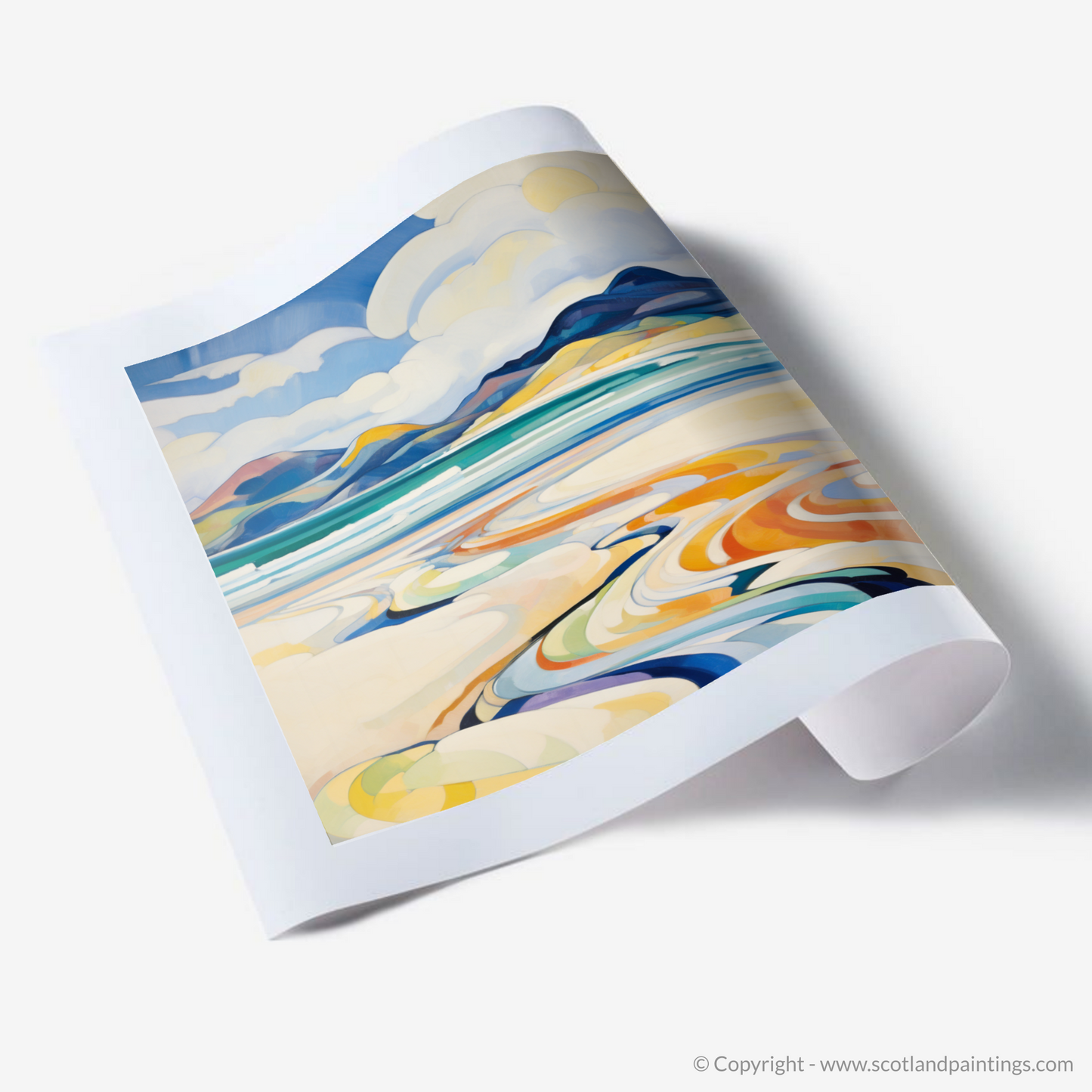 Painting and Art Print of Luskentyre Beach, Isle of Harris. Luskentyre Beach Reverie: An Abstract Ode to Scottish Coastal Splendour.