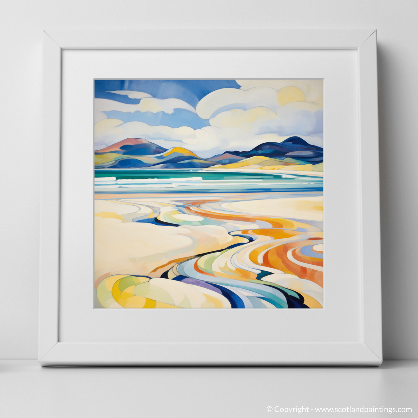 Painting and Art Print of Luskentyre Beach, Isle of Harris. Luskentyre Beach Reverie: An Abstract Ode to Scottish Coastal Splendour.