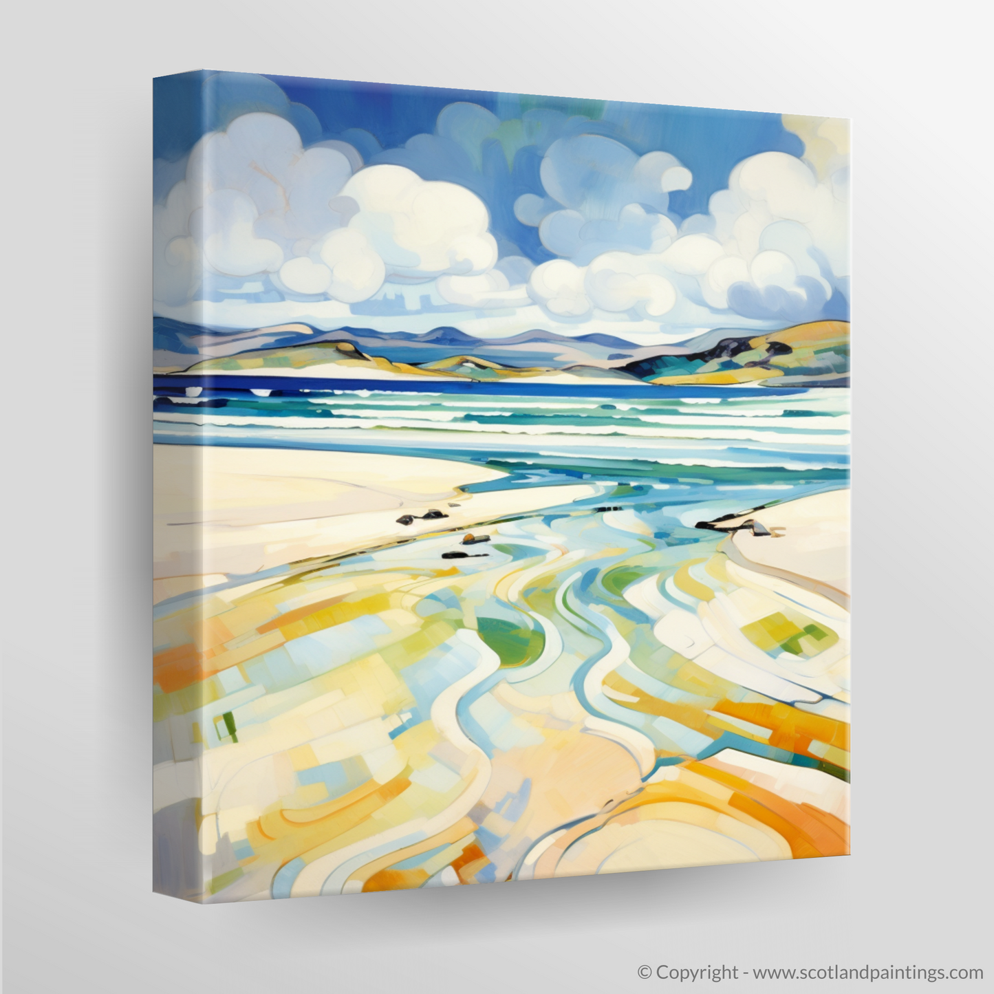 Painting and Art Print of Luskentyre Beach, Isle of Harris. Luskentyre Rhythms: An Abstract Dance of Scottish Shores.