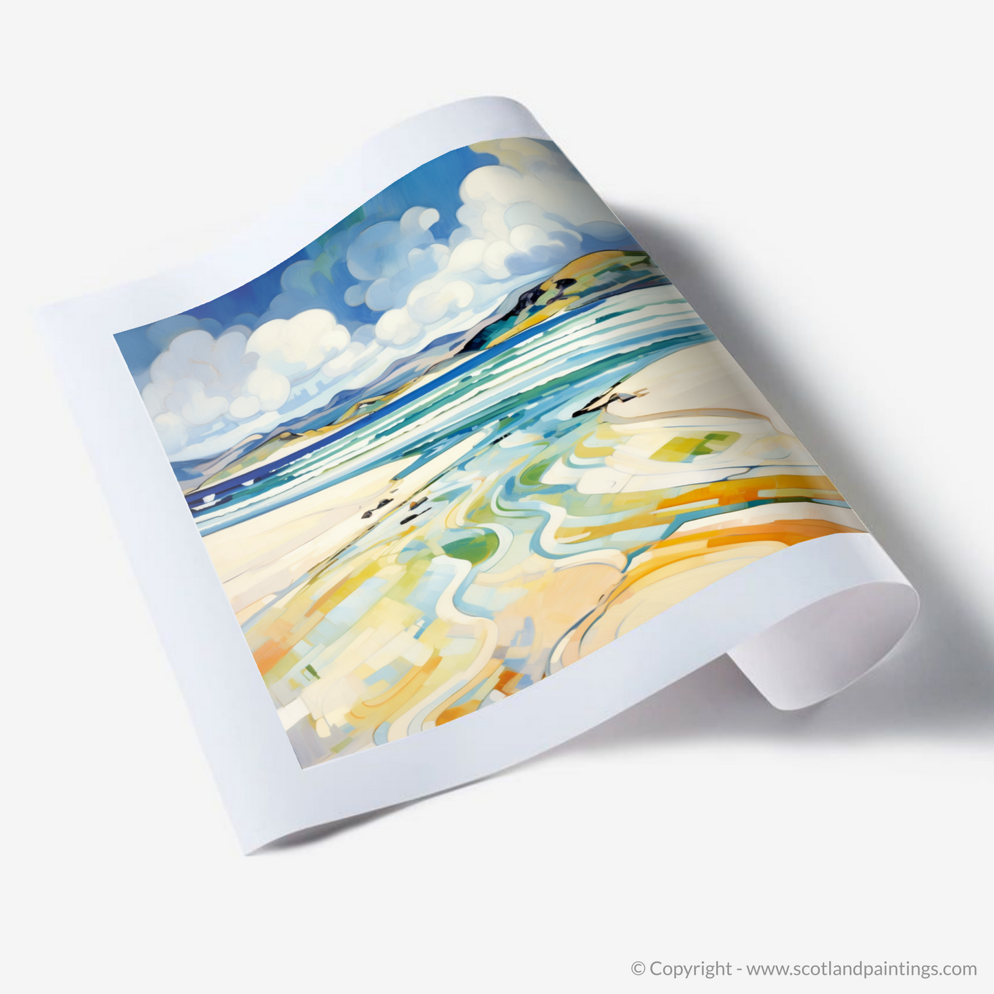 Painting and Art Print of Luskentyre Beach, Isle of Harris. Luskentyre Rhythms: An Abstract Dance of Scottish Shores.