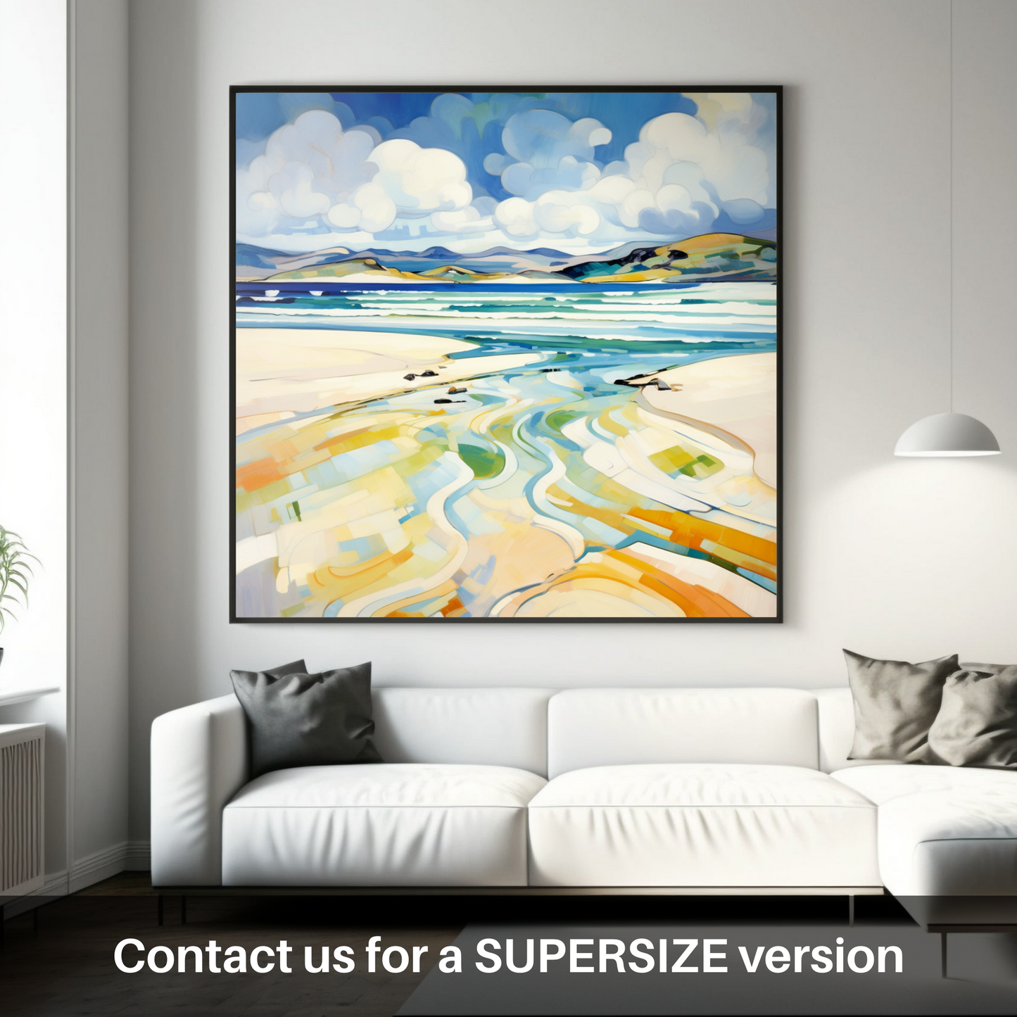 Painting and Art Print of Luskentyre Beach, Isle of Harris. Luskentyre Rhythms: An Abstract Dance of Scottish Shores.