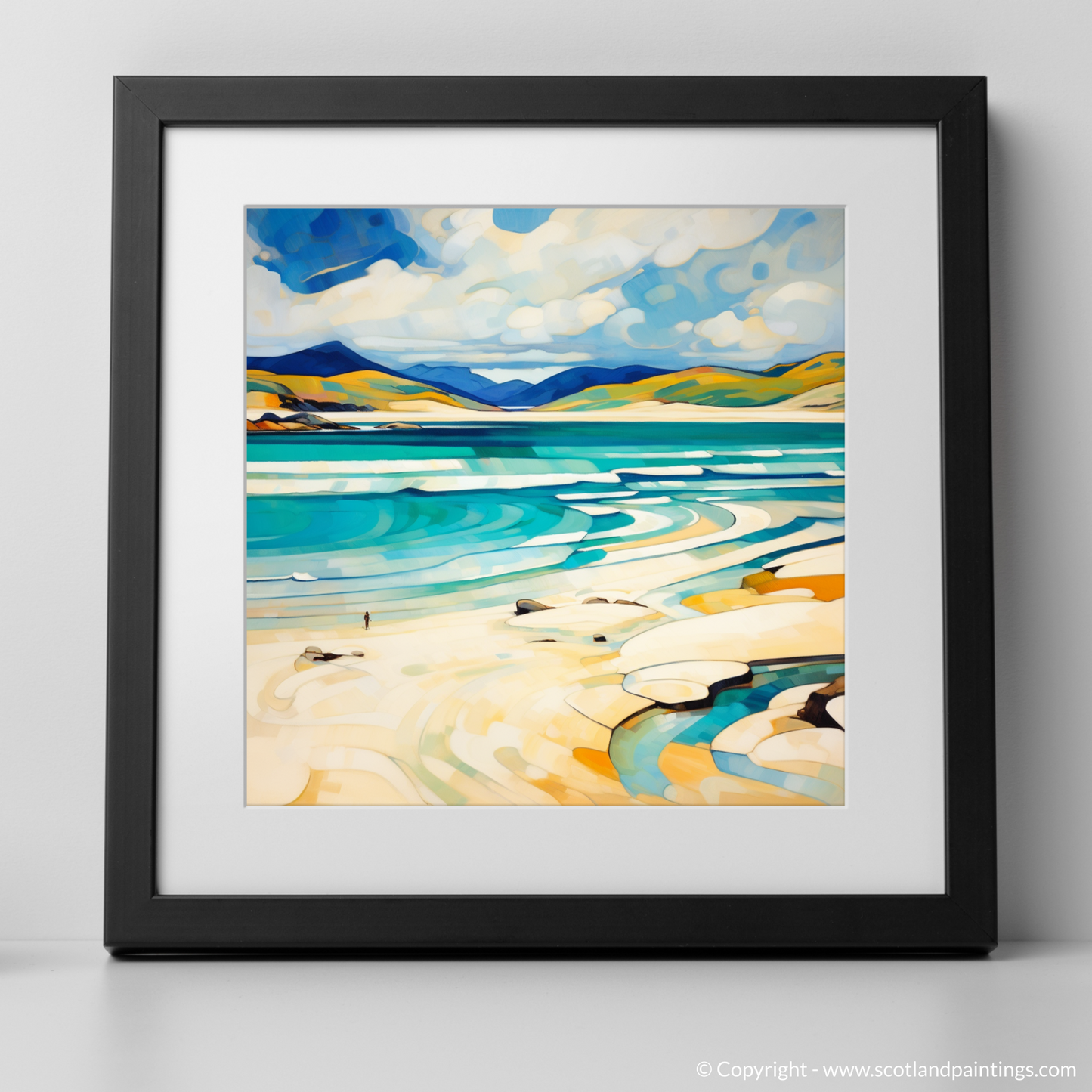 Painting and Art Print of Luskentyre Beach, Isle of Harris. Whispers of Luskentyre: An Abstract Ode to Scottish Shores.