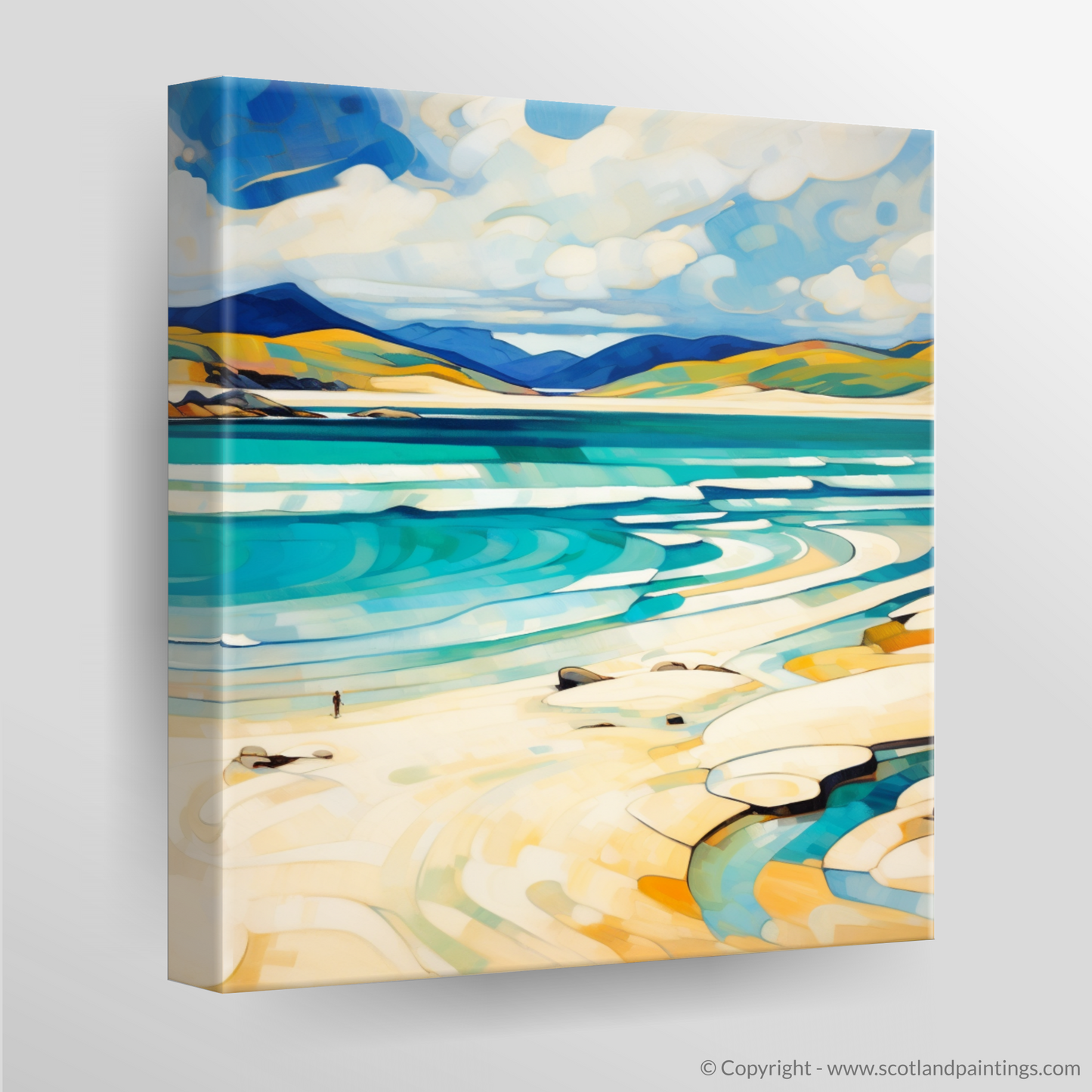 Painting and Art Print of Luskentyre Beach, Isle of Harris. Whispers of Luskentyre: An Abstract Ode to Scottish Shores.