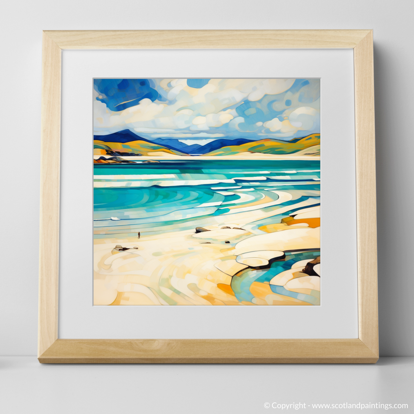 Painting and Art Print of Luskentyre Beach, Isle of Harris. Whispers of Luskentyre: An Abstract Ode to Scottish Shores.