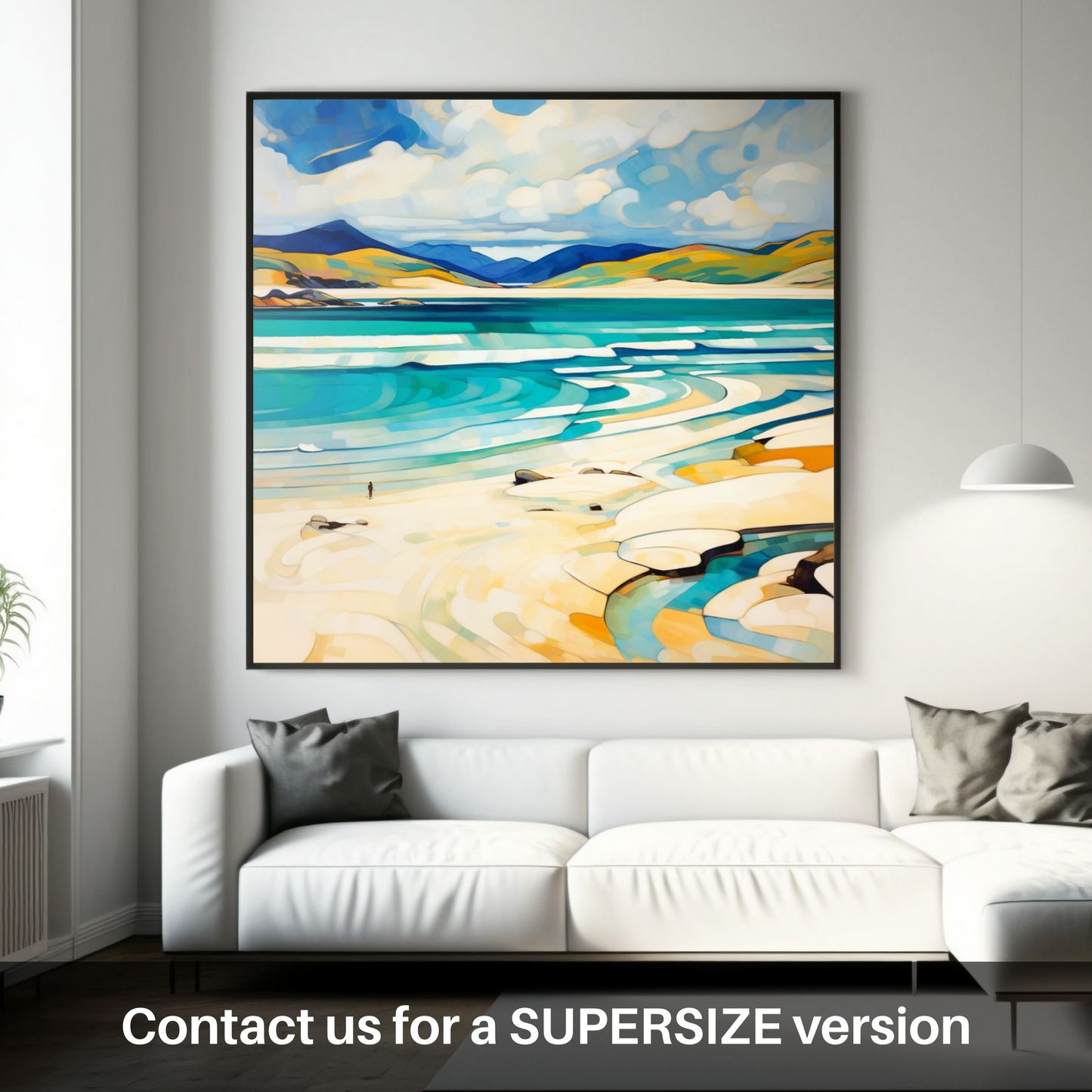 Painting and Art Print of Luskentyre Beach, Isle of Harris. Whispers of Luskentyre: An Abstract Ode to Scottish Shores.