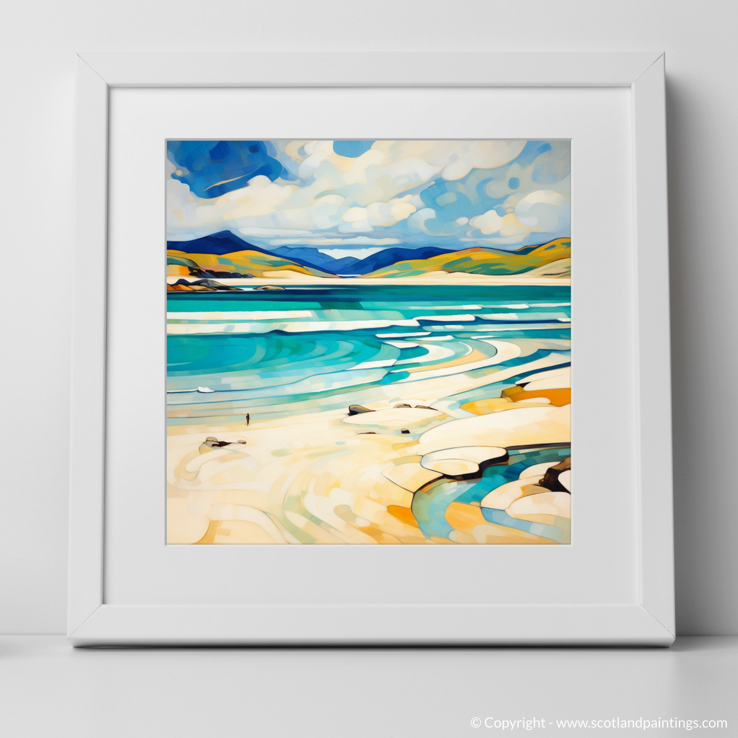 Painting and Art Print of Luskentyre Beach, Isle of Harris. Whispers of Luskentyre: An Abstract Ode to Scottish Shores.