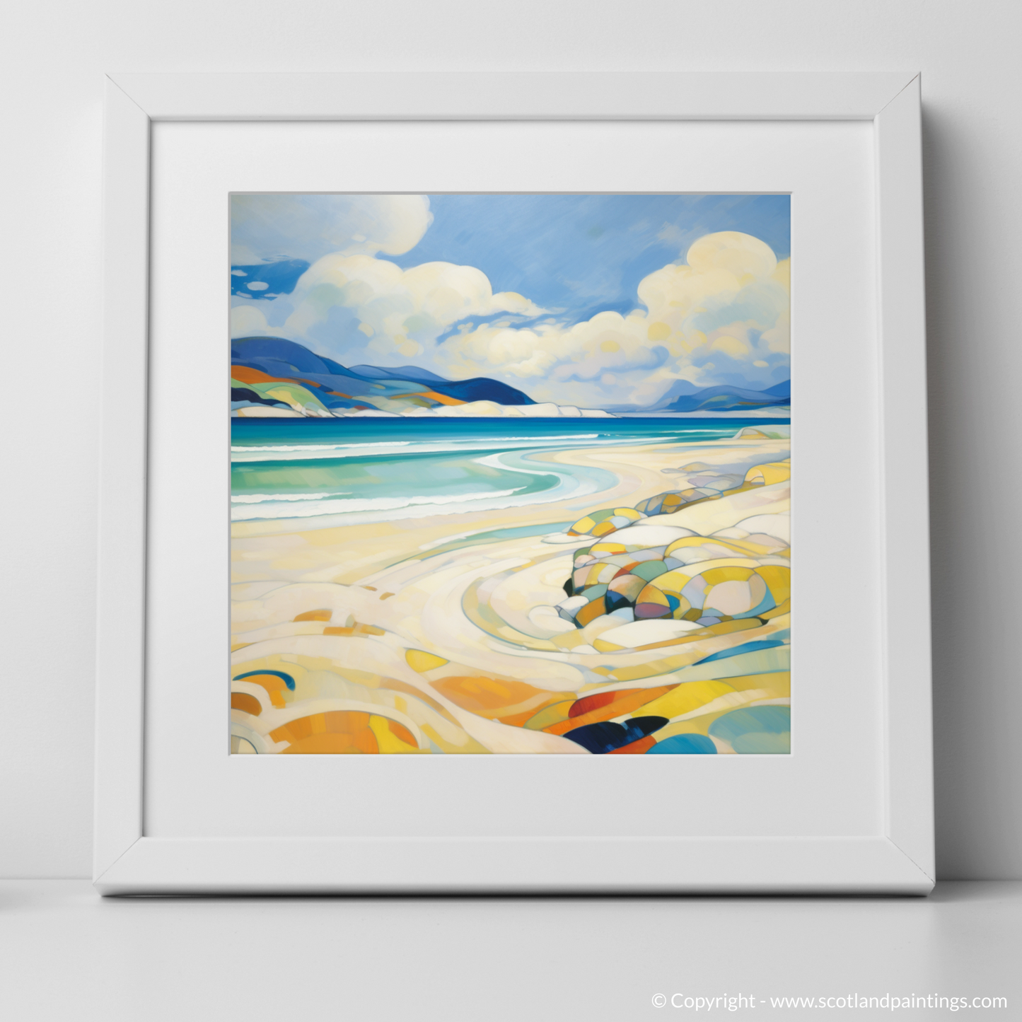 Art Print of Luskentyre Beach, Isle of Harris with a white frame