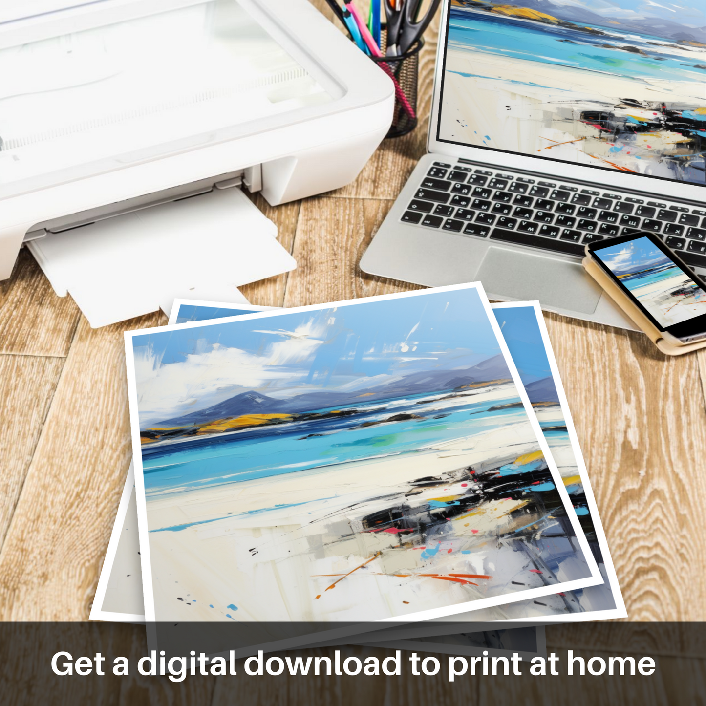 Downloadable and printable picture of Luskentyre Beach, Isle of Harris