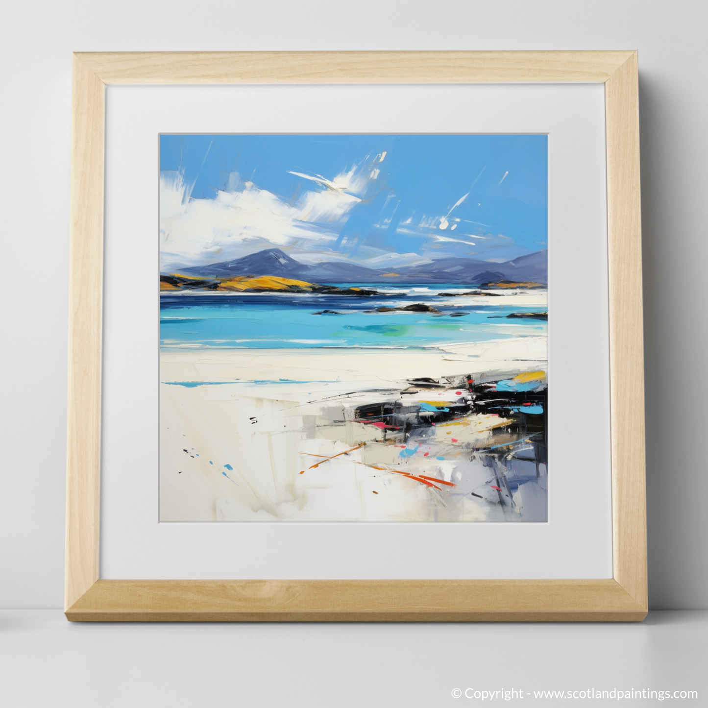 Art Print of Luskentyre Beach, Isle of Harris with a natural frame