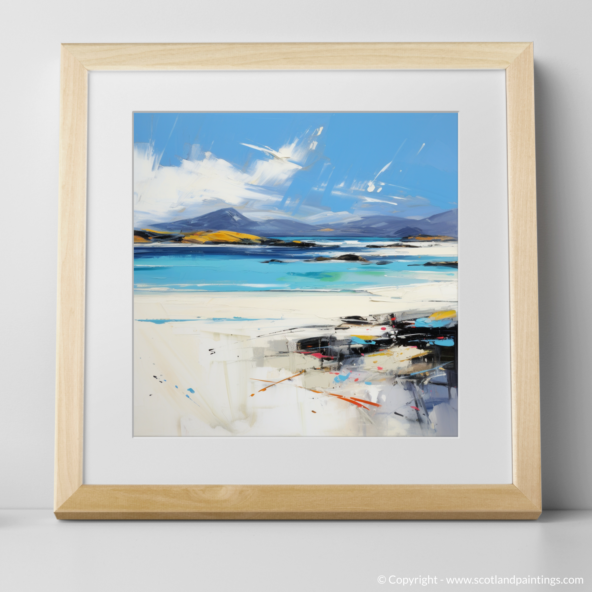 Art Print of Luskentyre Beach, Isle of Harris with a natural frame