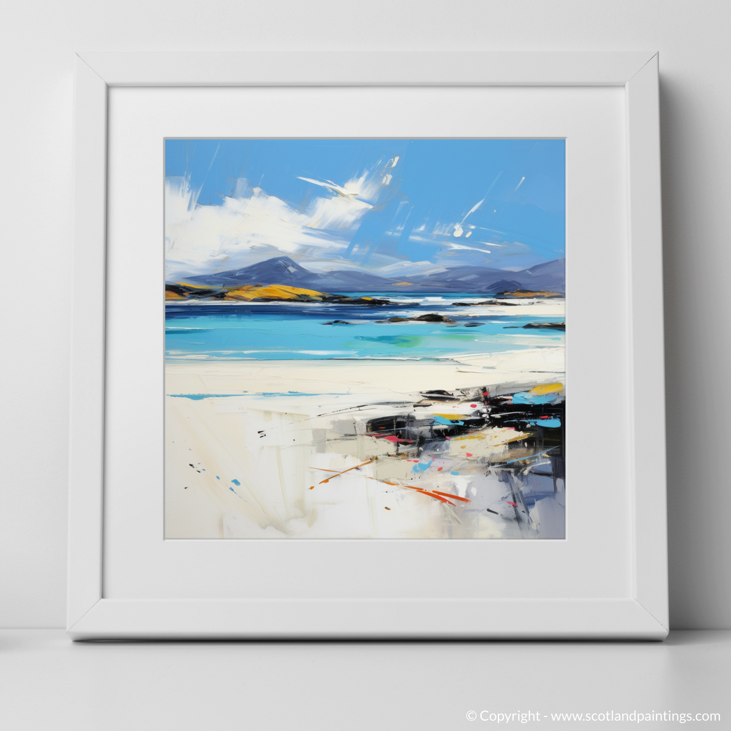 Art Print of Luskentyre Beach, Isle of Harris with a white frame