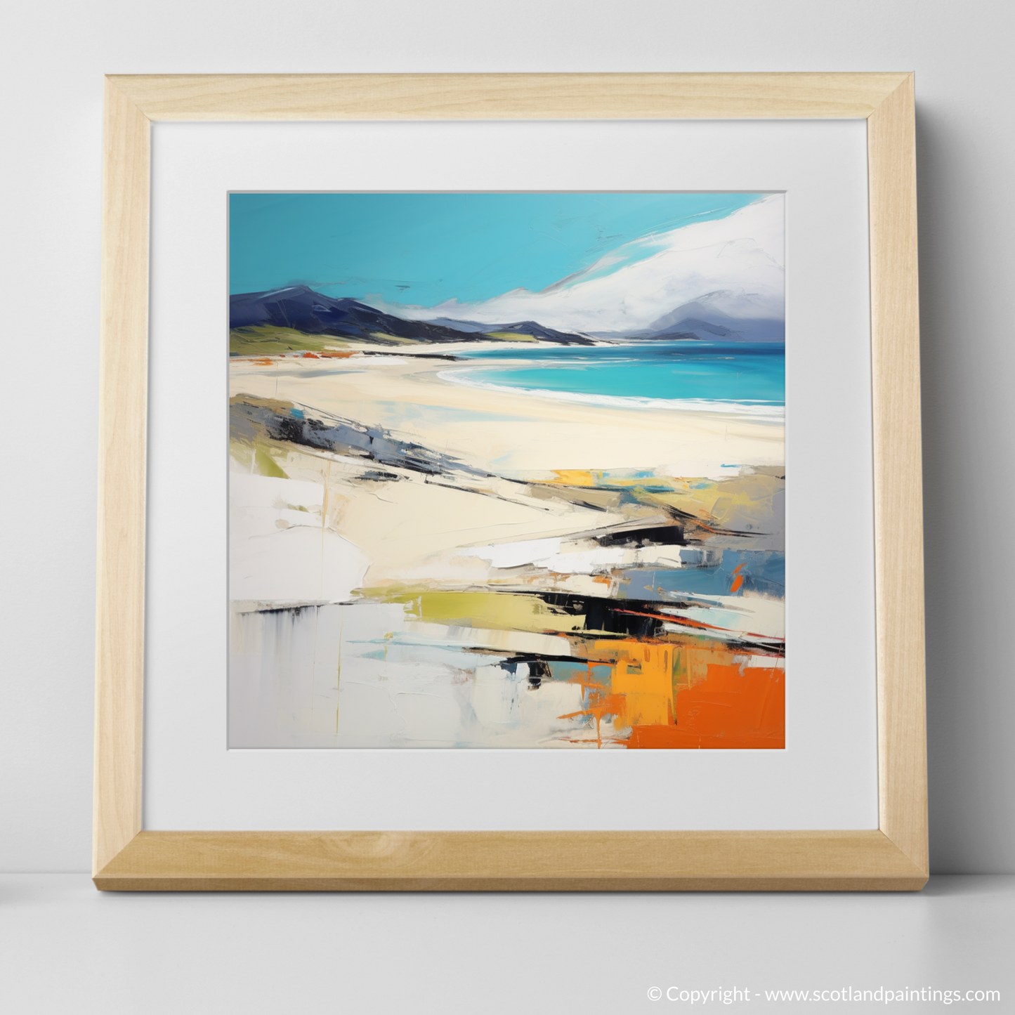 Art Print of Luskentyre Beach, Isle of Harris with a natural frame