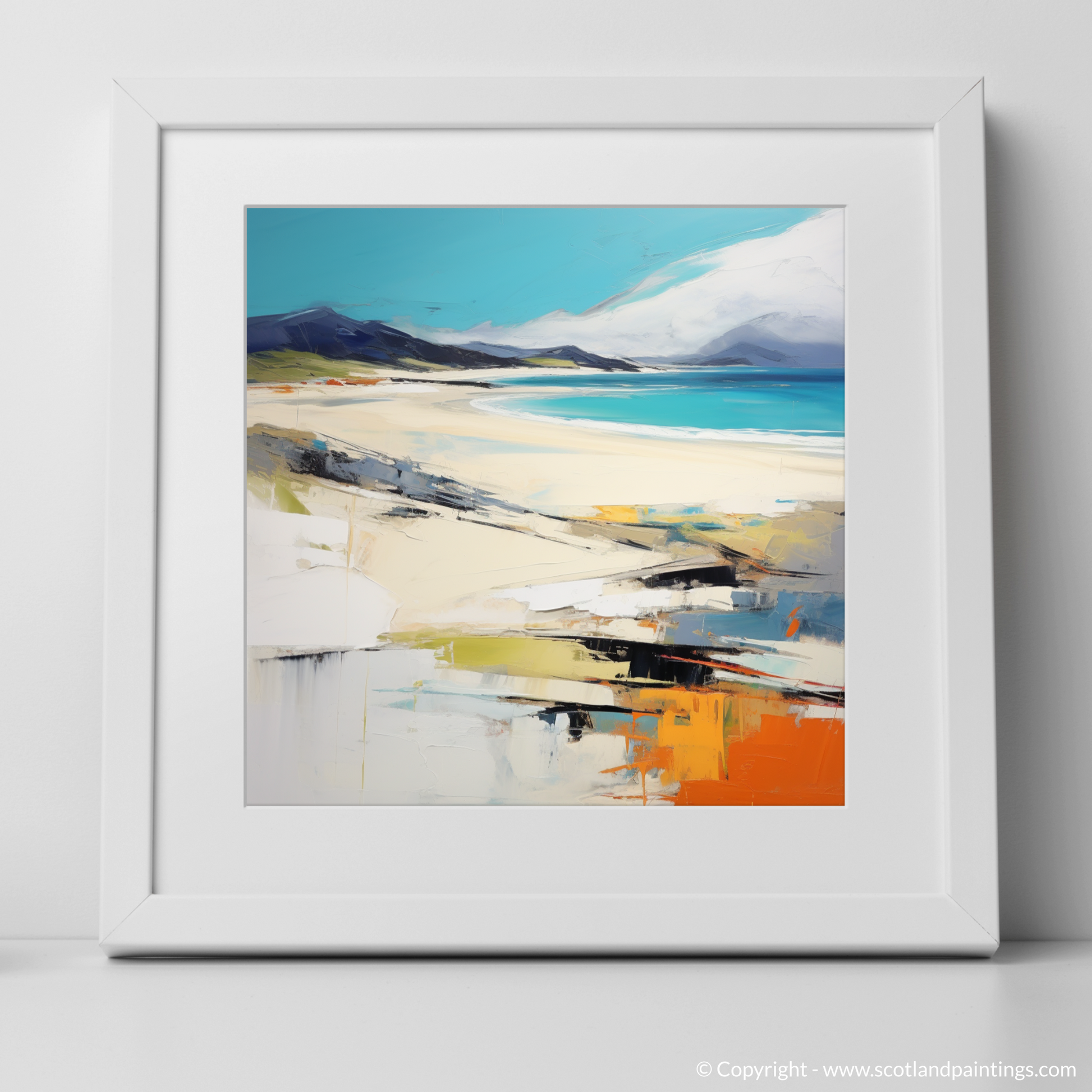 Art Print of Luskentyre Beach, Isle of Harris with a white frame