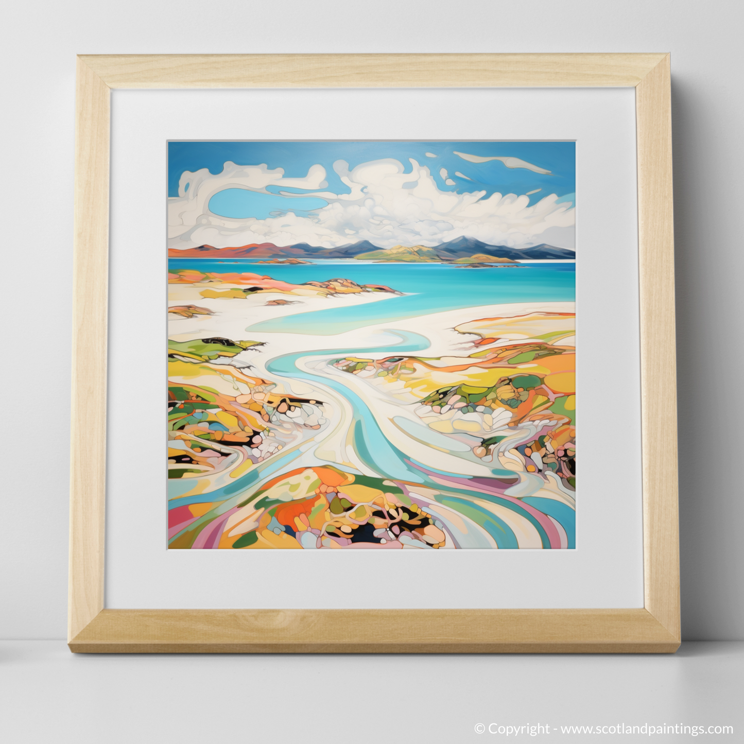 Art Print of Camusdarach Beach, Arisaig with a natural frame