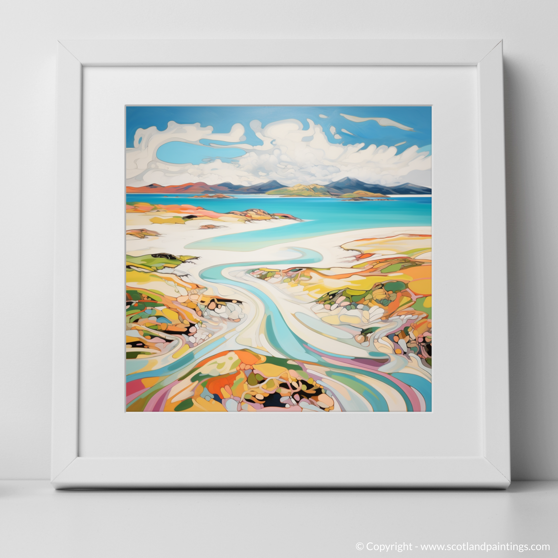 Art Print of Camusdarach Beach, Arisaig with a white frame