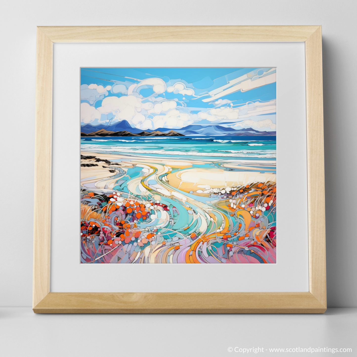 Art Print of Camusdarach Beach, Arisaig with a natural frame