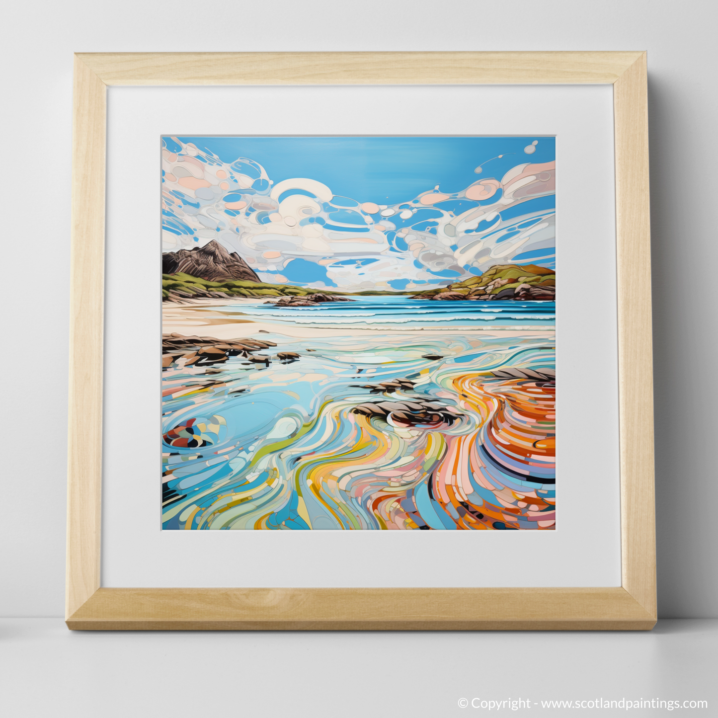 Art Print of Camusdarach Beach, Arisaig with a natural frame