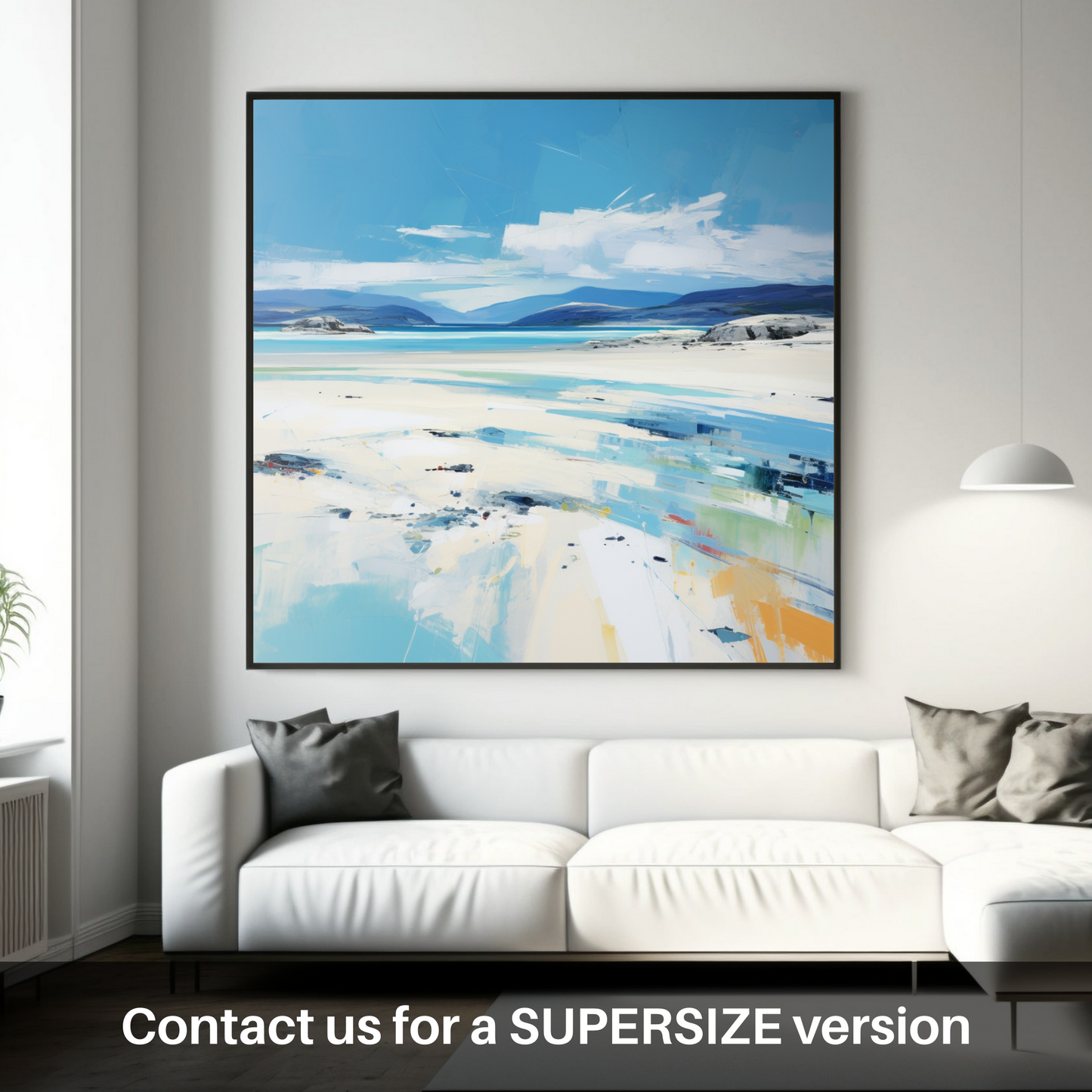 Painting and Art Print of Luskentyre Beach, Isle of Harris. Luskentyre Beach Serenity: A Contemporary Tribute to Scottish Coastlines.