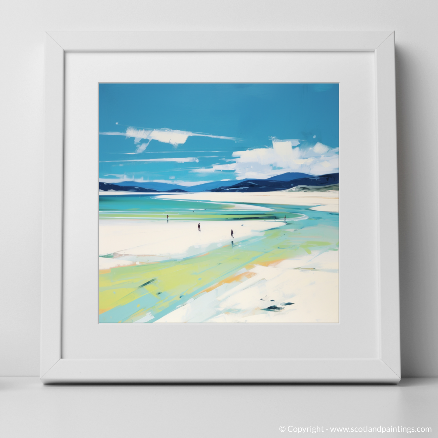 Art Print of Luskentyre Beach, Isle of Harris with a white frame