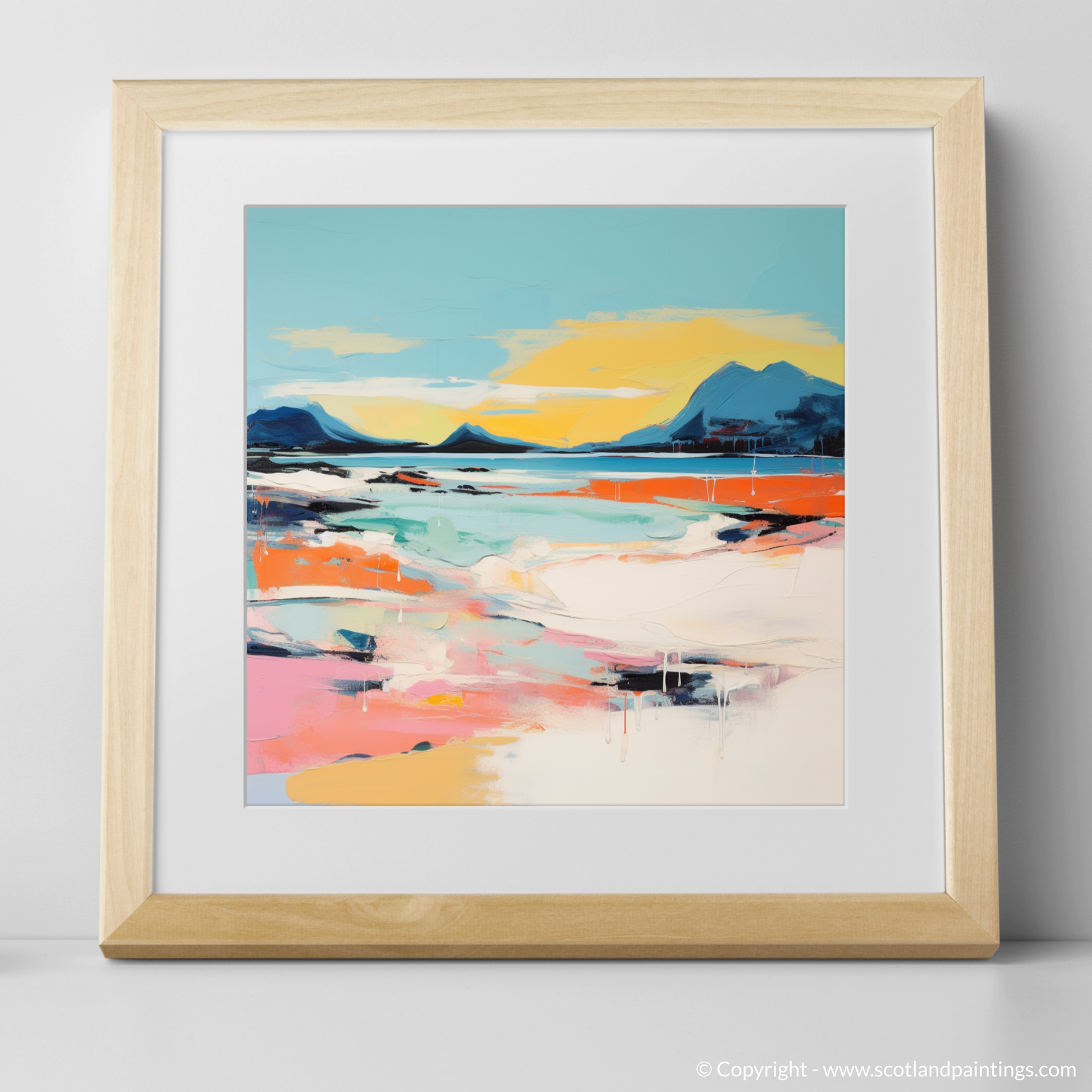 Art Print of Camusdarach Beach, Arisaig with a natural frame