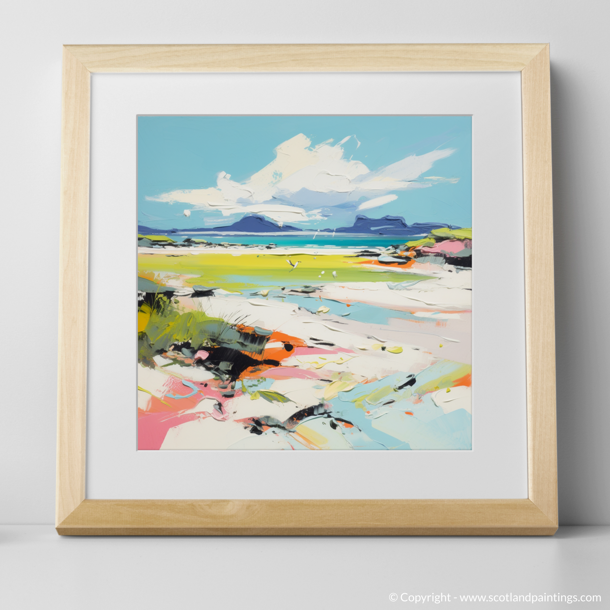 Art Print of Camusdarach Beach, Arisaig with a natural frame