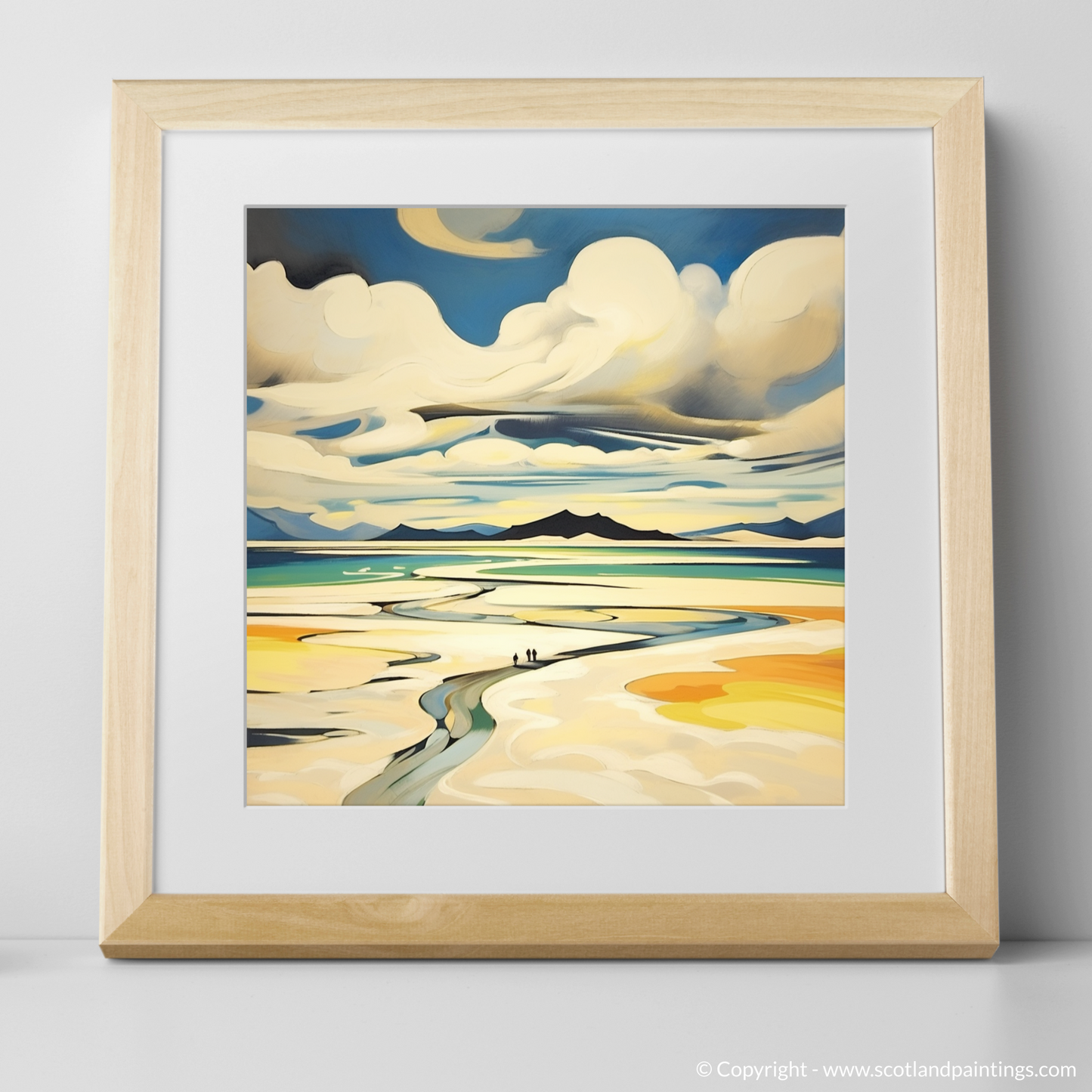 Art Print of Luskentyre Beach, Isle of Harris with a natural frame